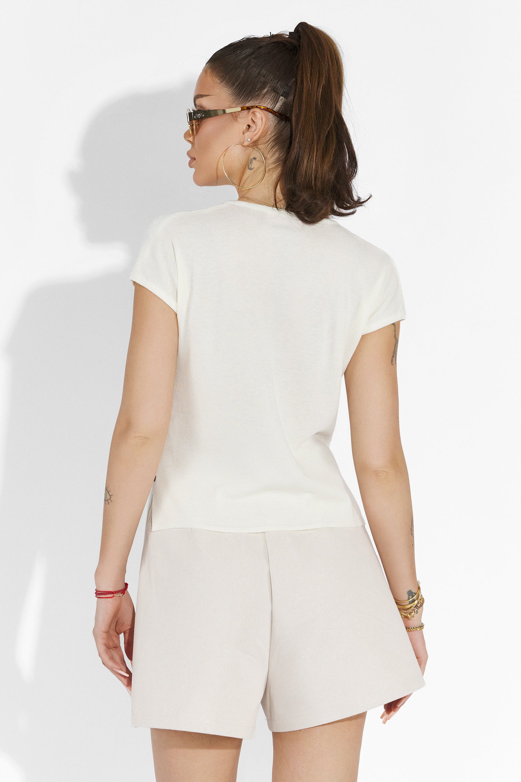 Casual vit t-shirt för damer Denisha Bogas