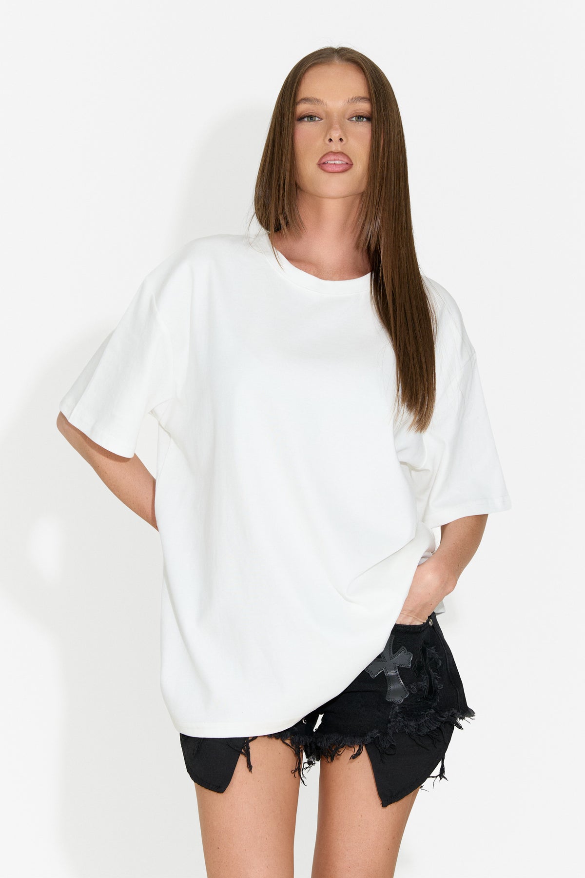 Damen-Casual-T-Shirt weiß Foreloin Bogas