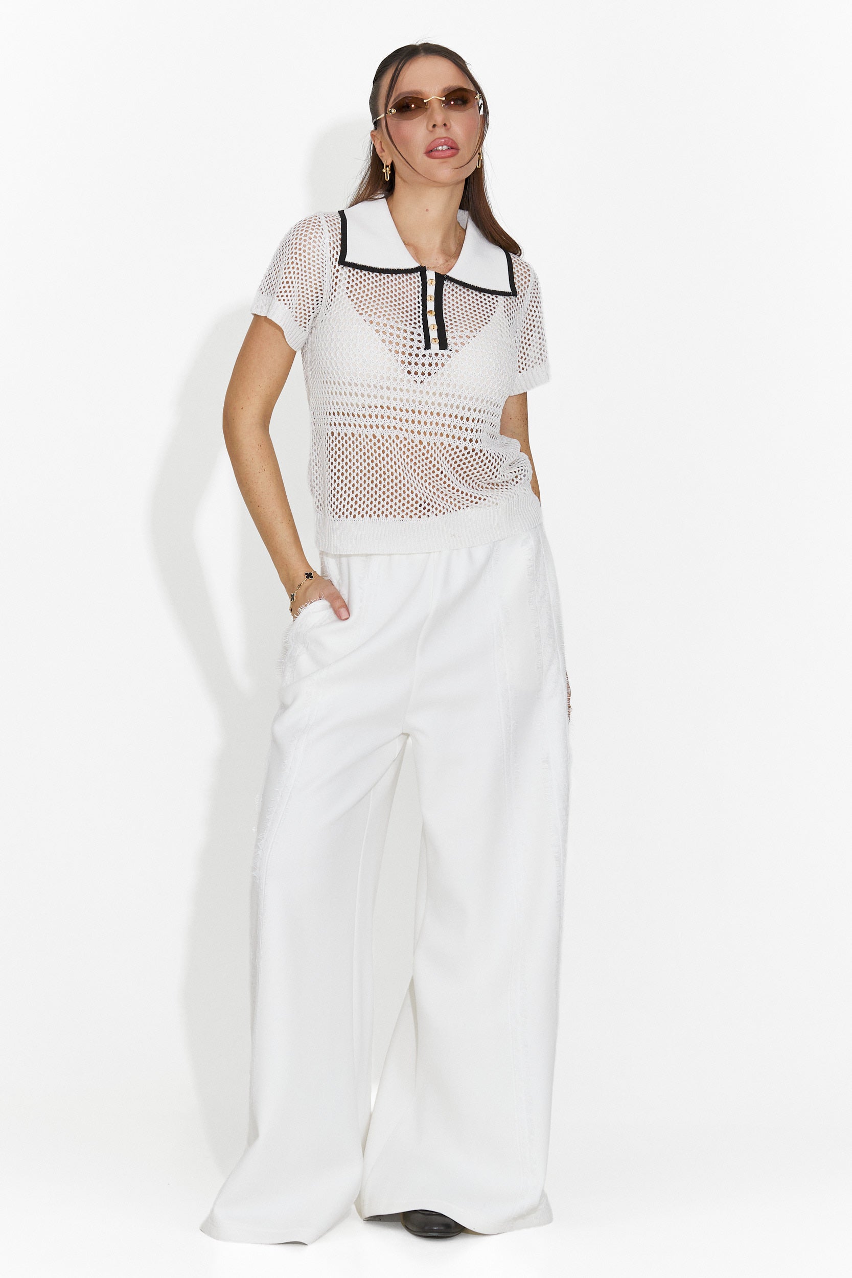 Women's casual white t-shirt Raluka Bogas