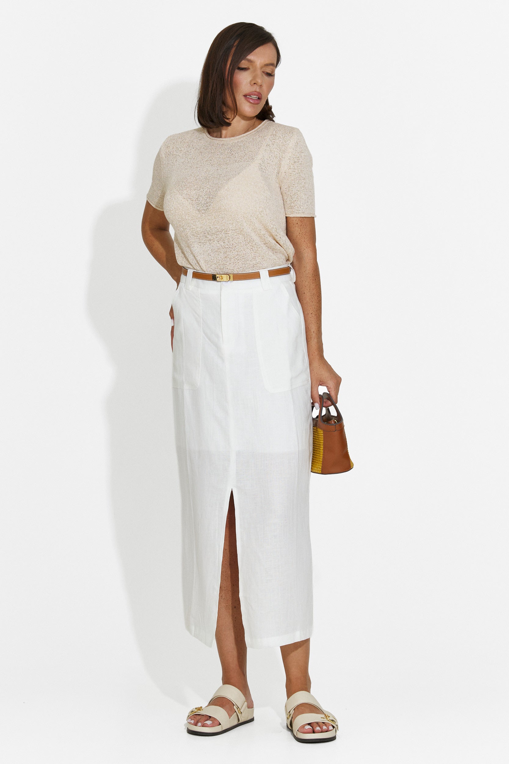 Women's casual beige t-shirt Pilaria Bogas