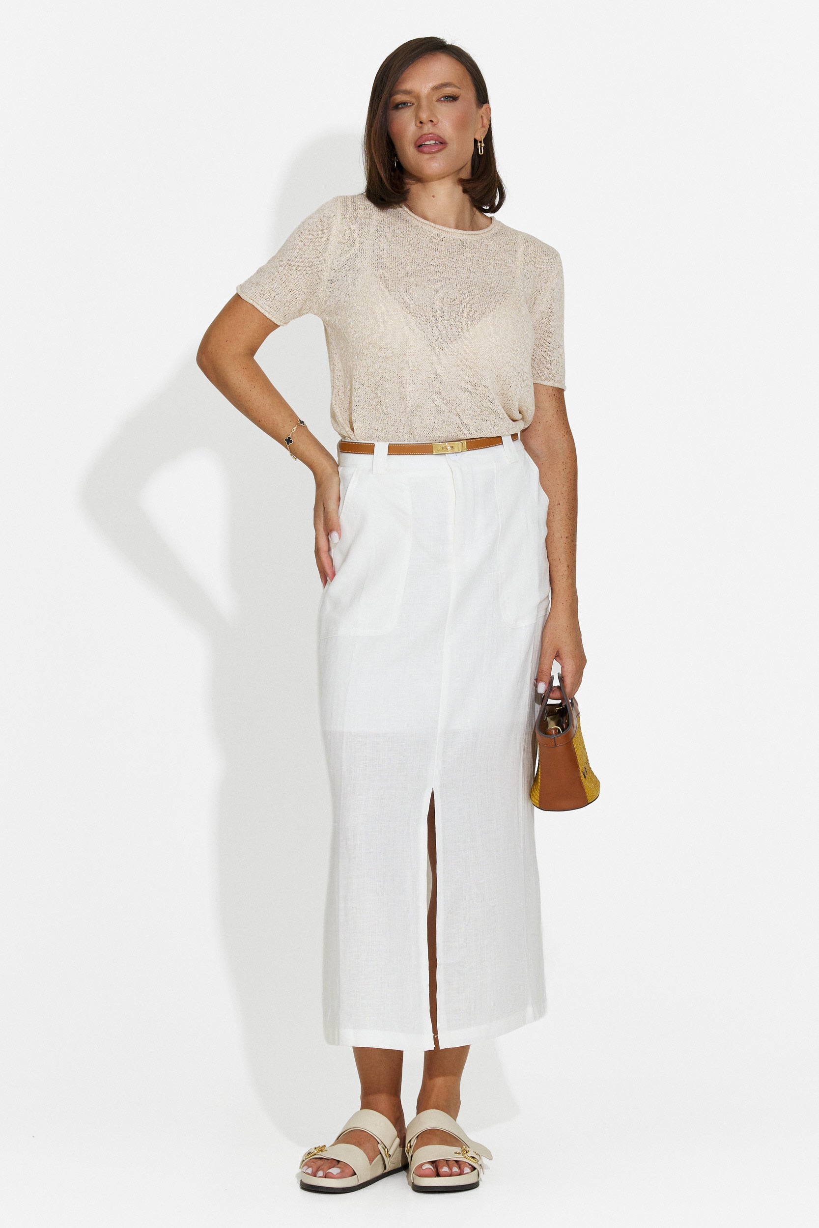 Women's casual beige t-shirt Pilaria Bogas