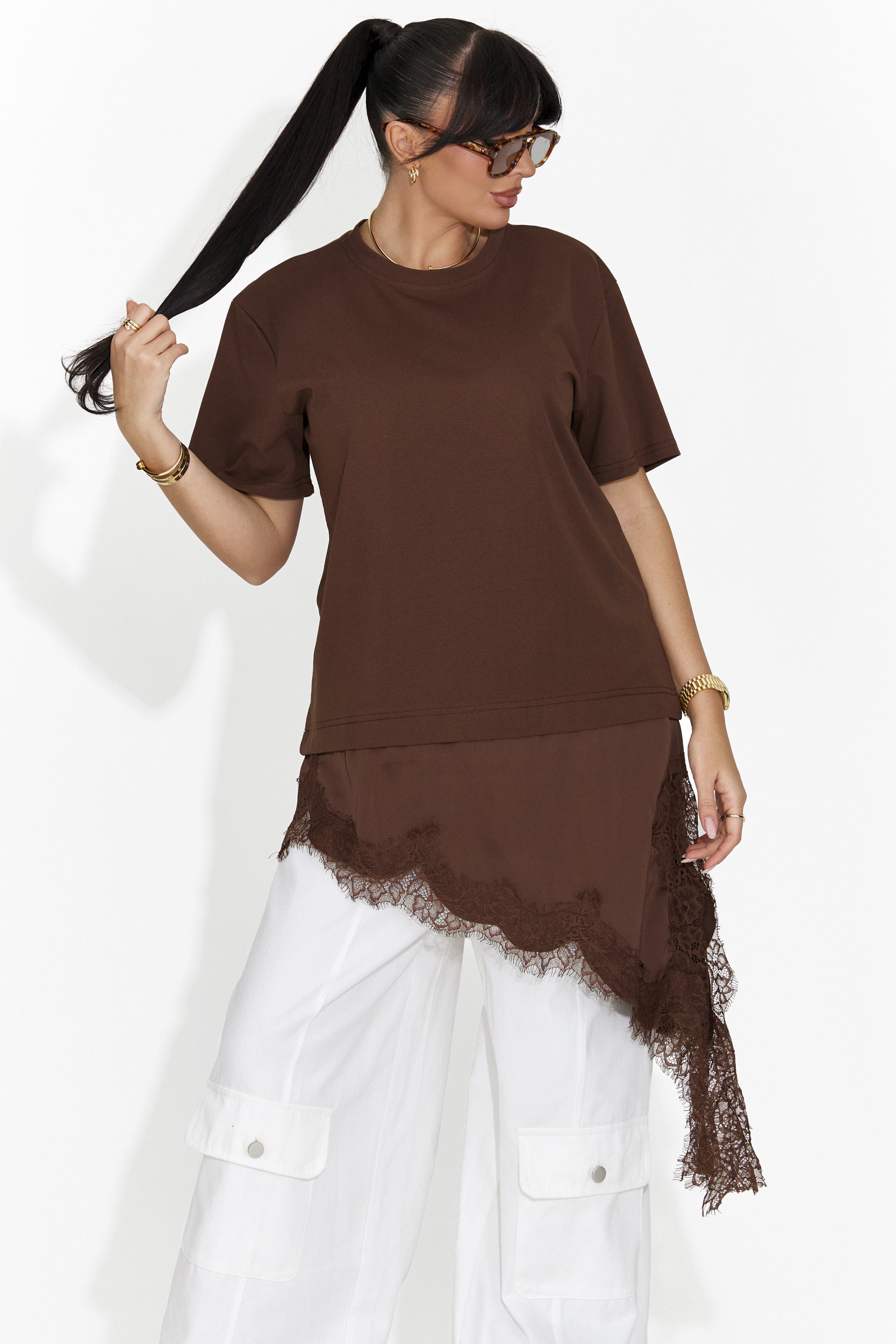 Women's casual brown t-shirt Arkana Bogas