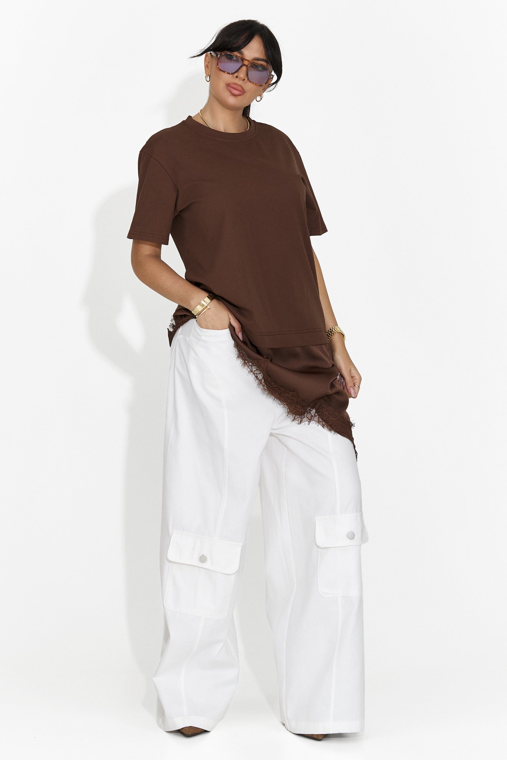 Women's casual brown t-shirt Arkana Bogas