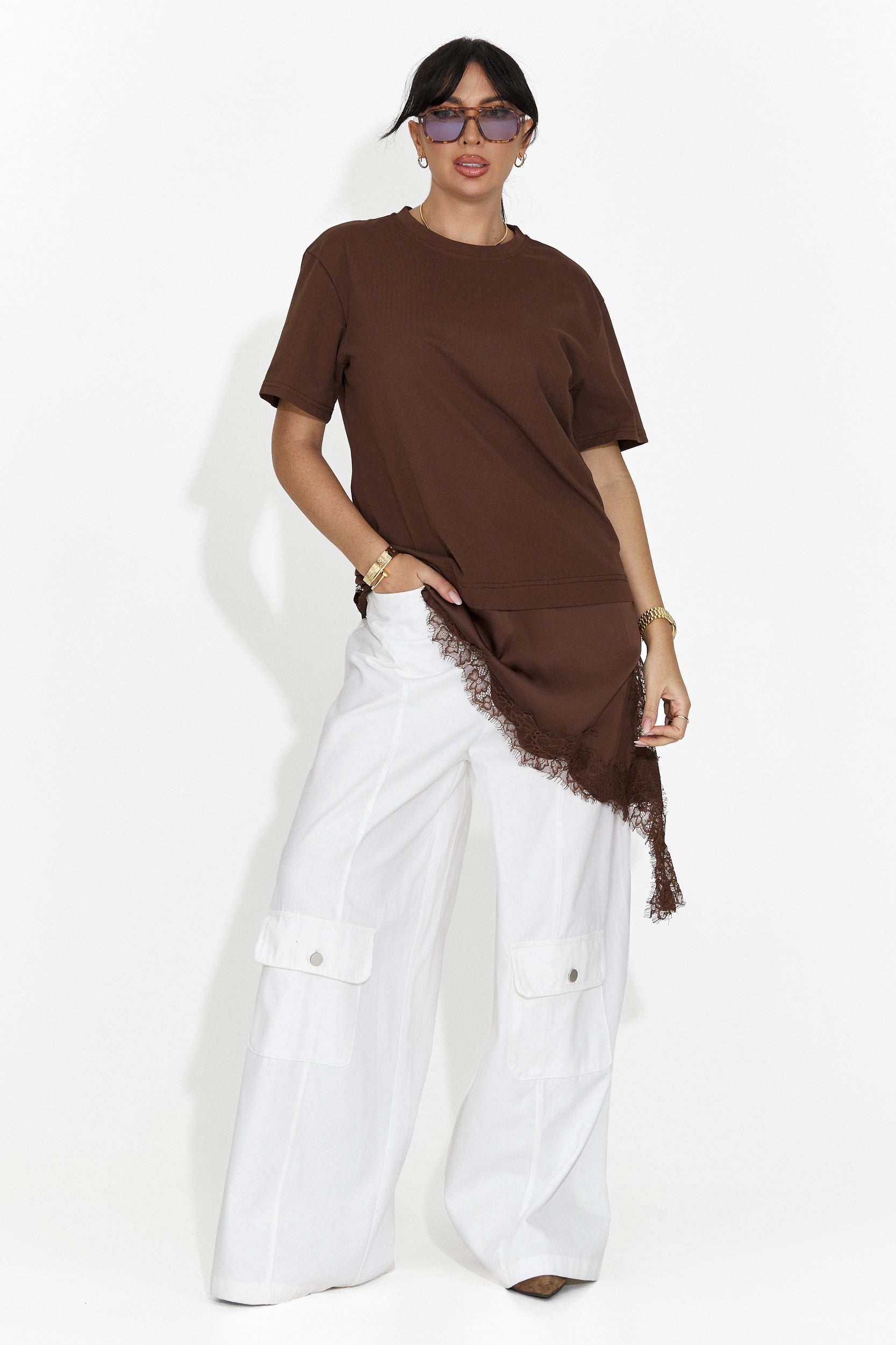 Women's casual brown t-shirt Arkana Bogas