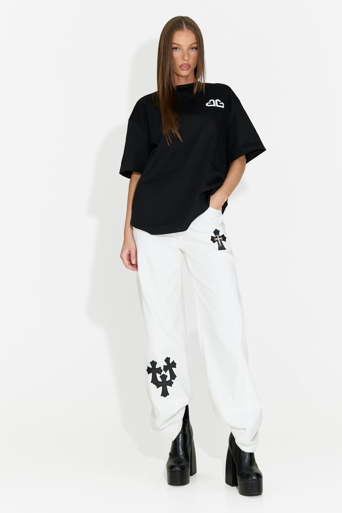 Women's casual black T-shirt Abdias Bogas