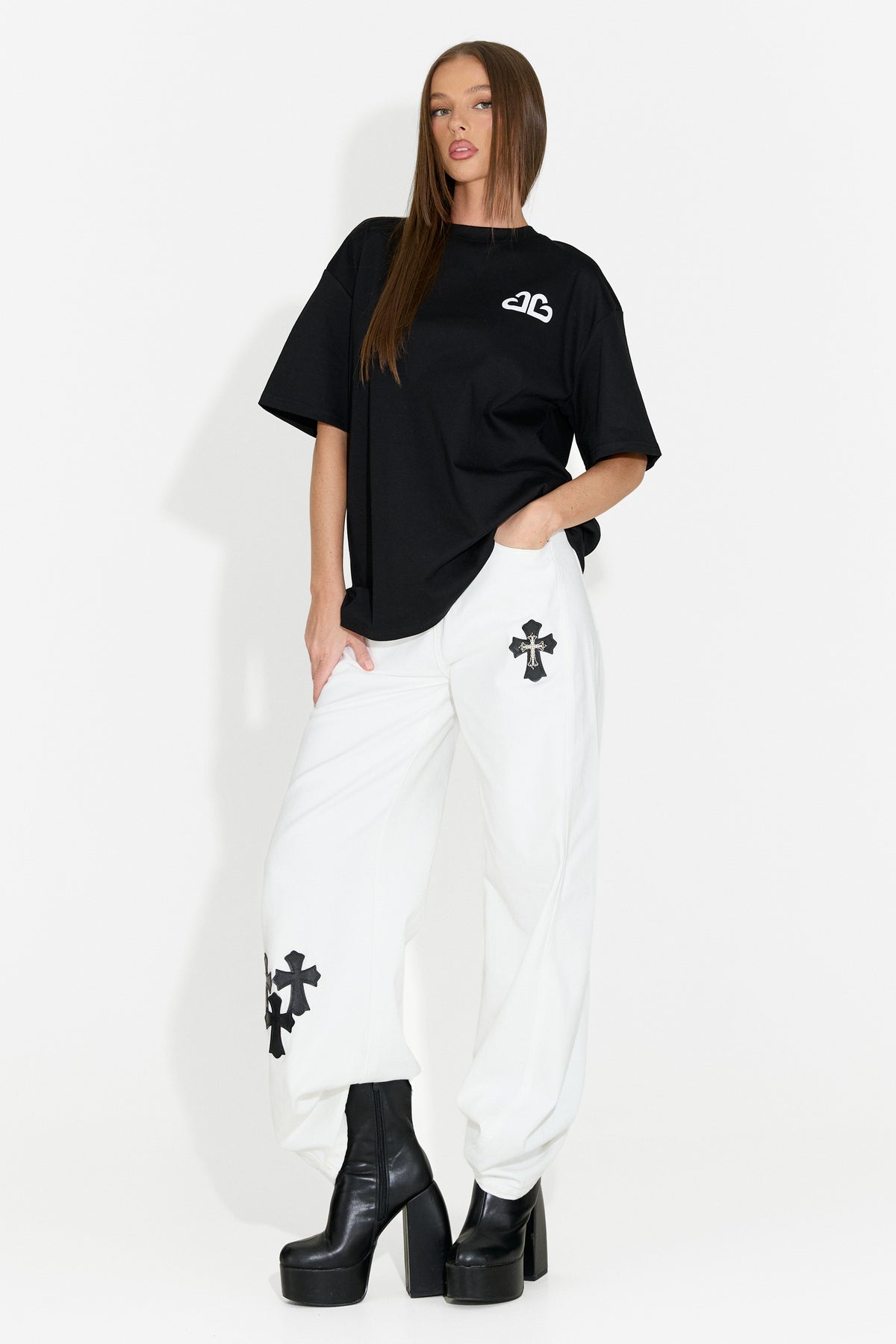 Women's casual black T-shirt Abdias Bogas