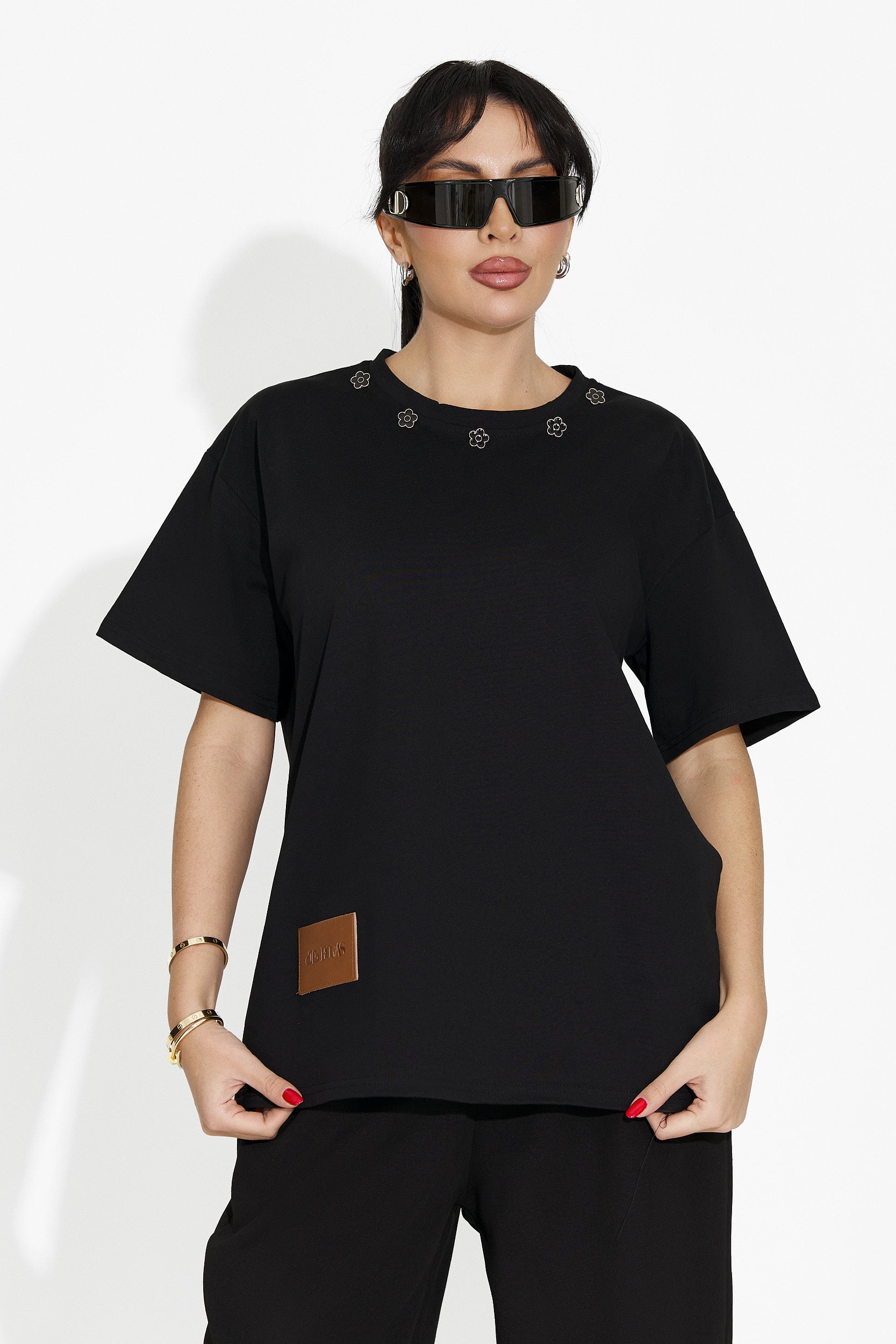 Camiseta mujer casual negra Arilea Bogas