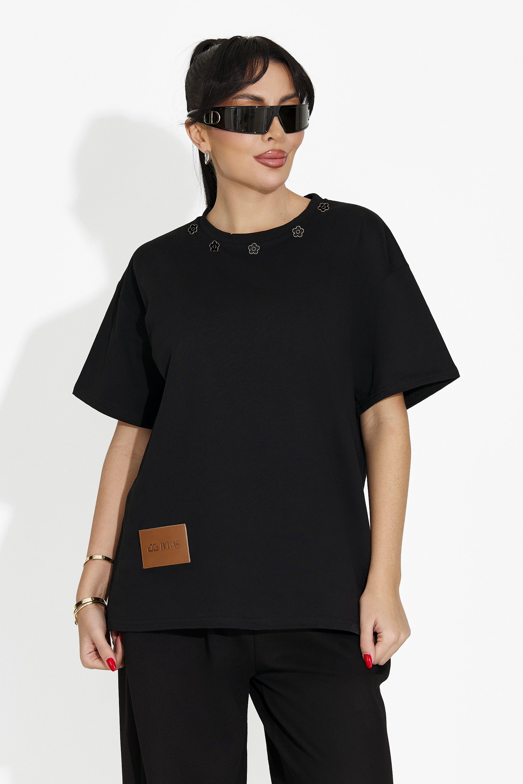 Camiseta mujer casual negra Arilea Bogas