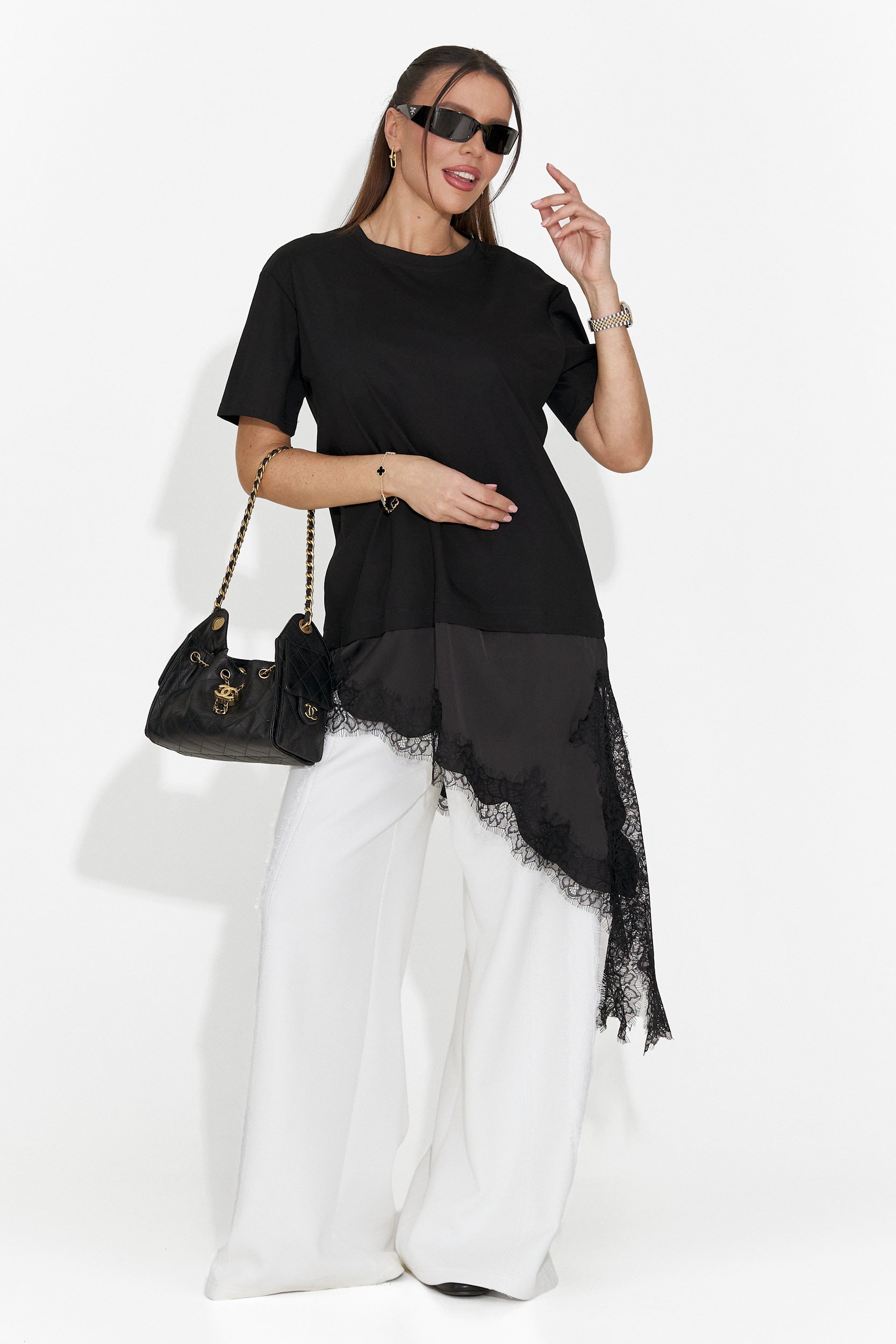 Women's casual black t-shirt Arkana Bogas