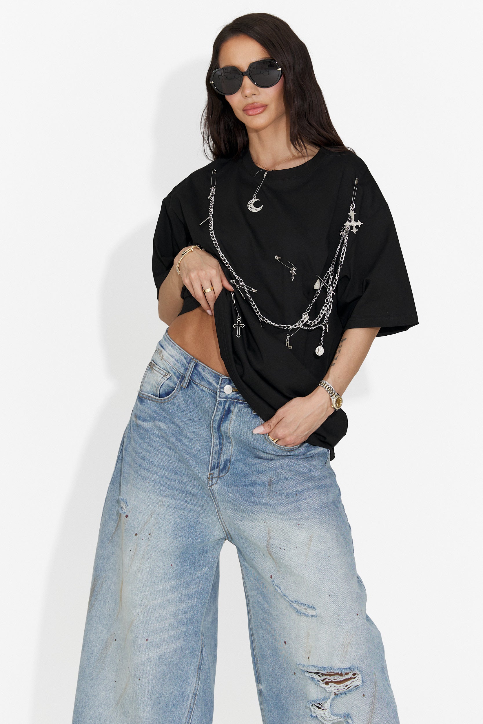 Tricou dama casual negru Kohleria Bogas