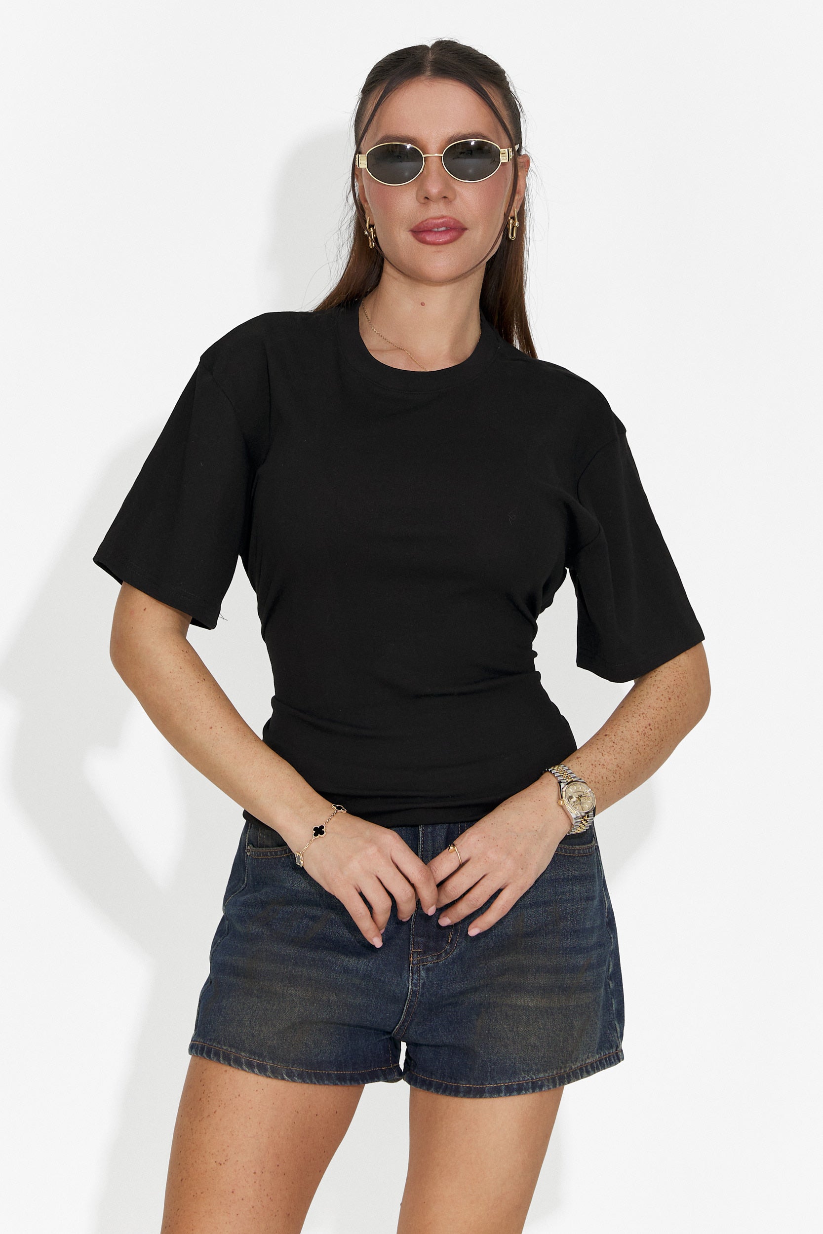 Damen T-Shirt lässig schwarz Latrice Bogas