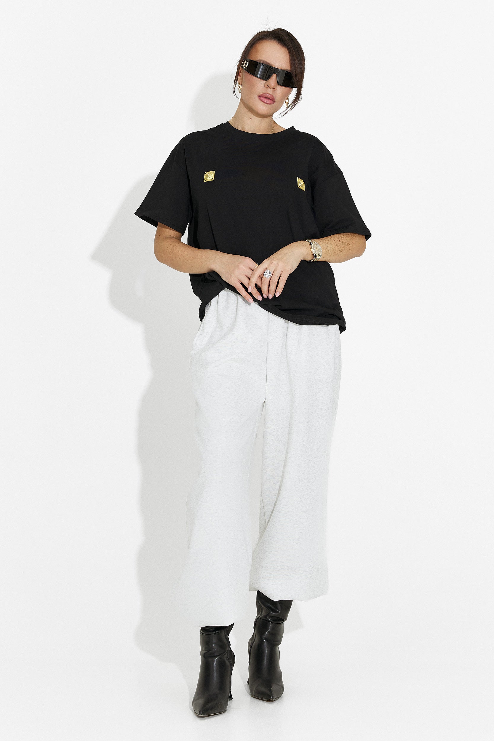 Women's casual black t-shirt Lunesa Bogas