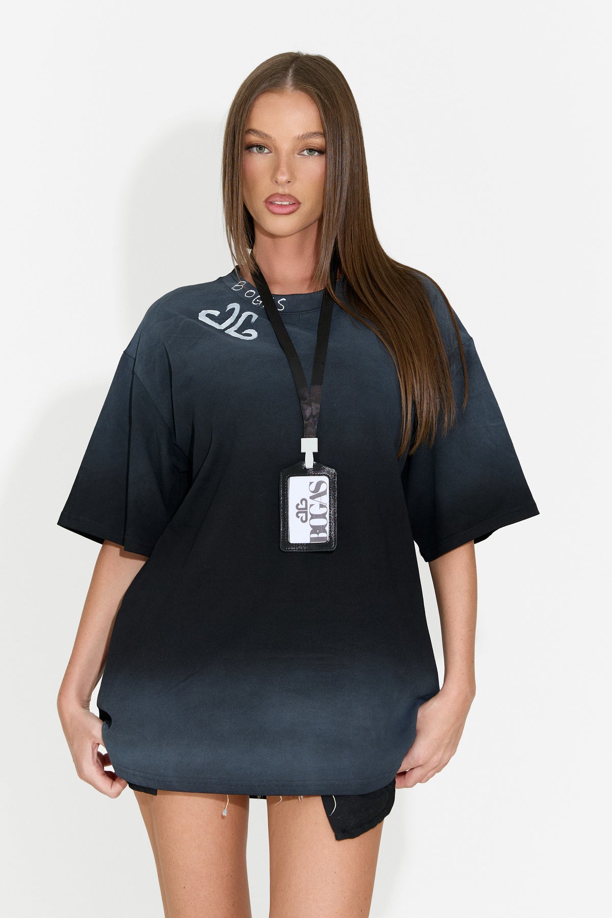 Women's casual black T-shirt Ordera Bogas