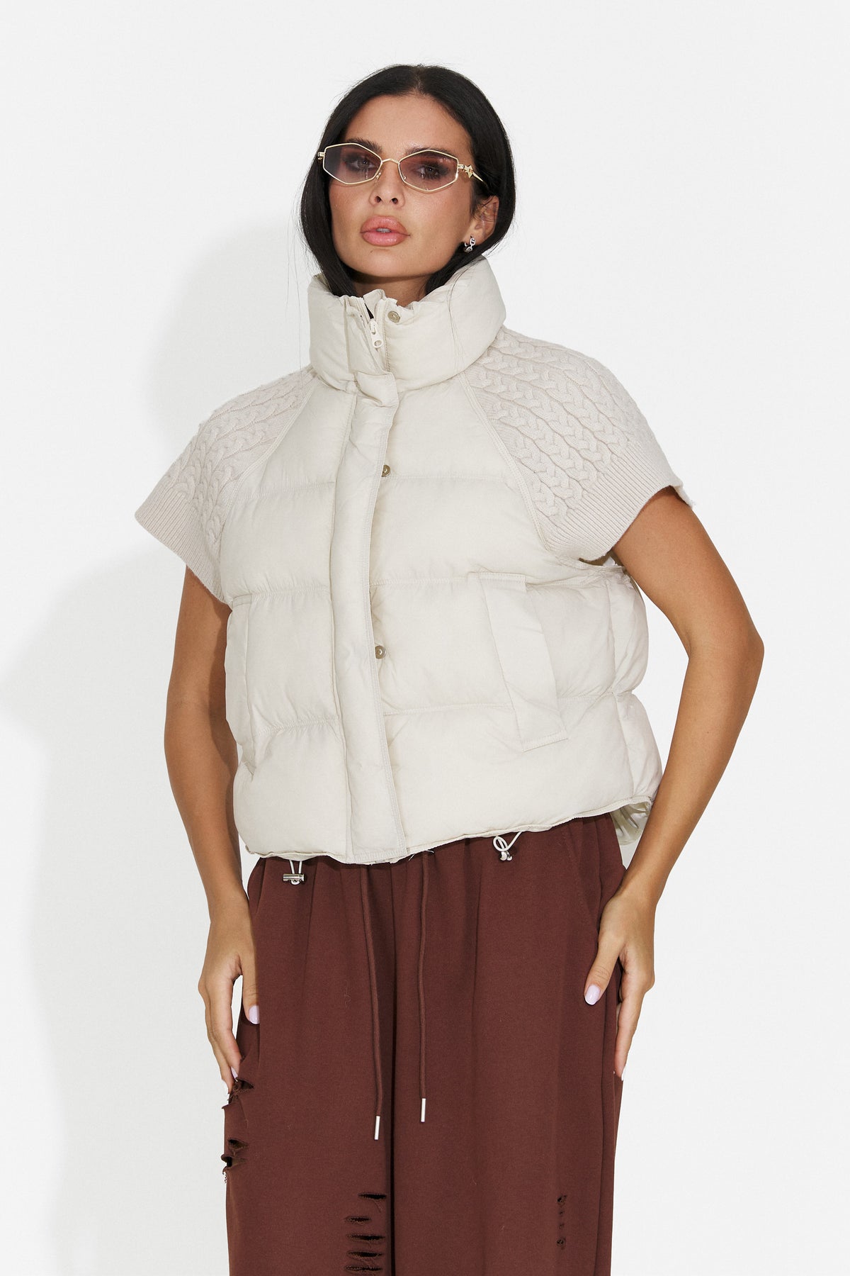 Vesta casual crem Vulrira Bogas