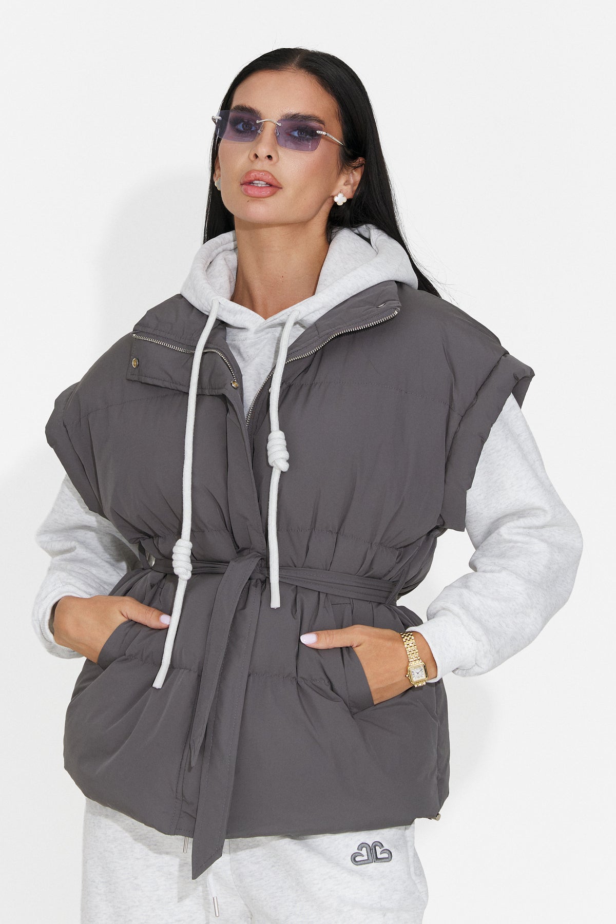 Vesta casual gri Selitsoria Bogas