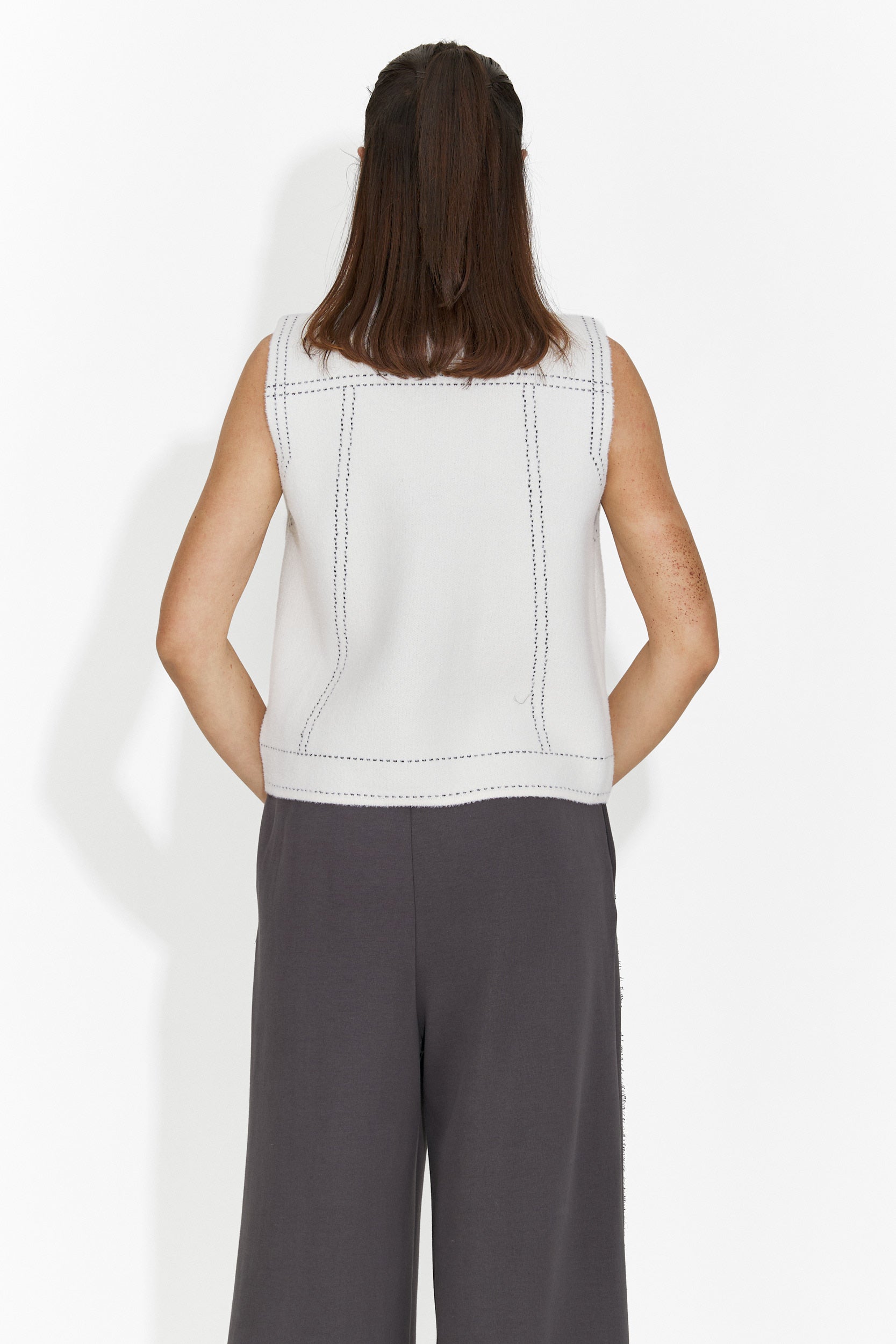 Chaleco Casual Blanco para Damas de Kaleria Bogas