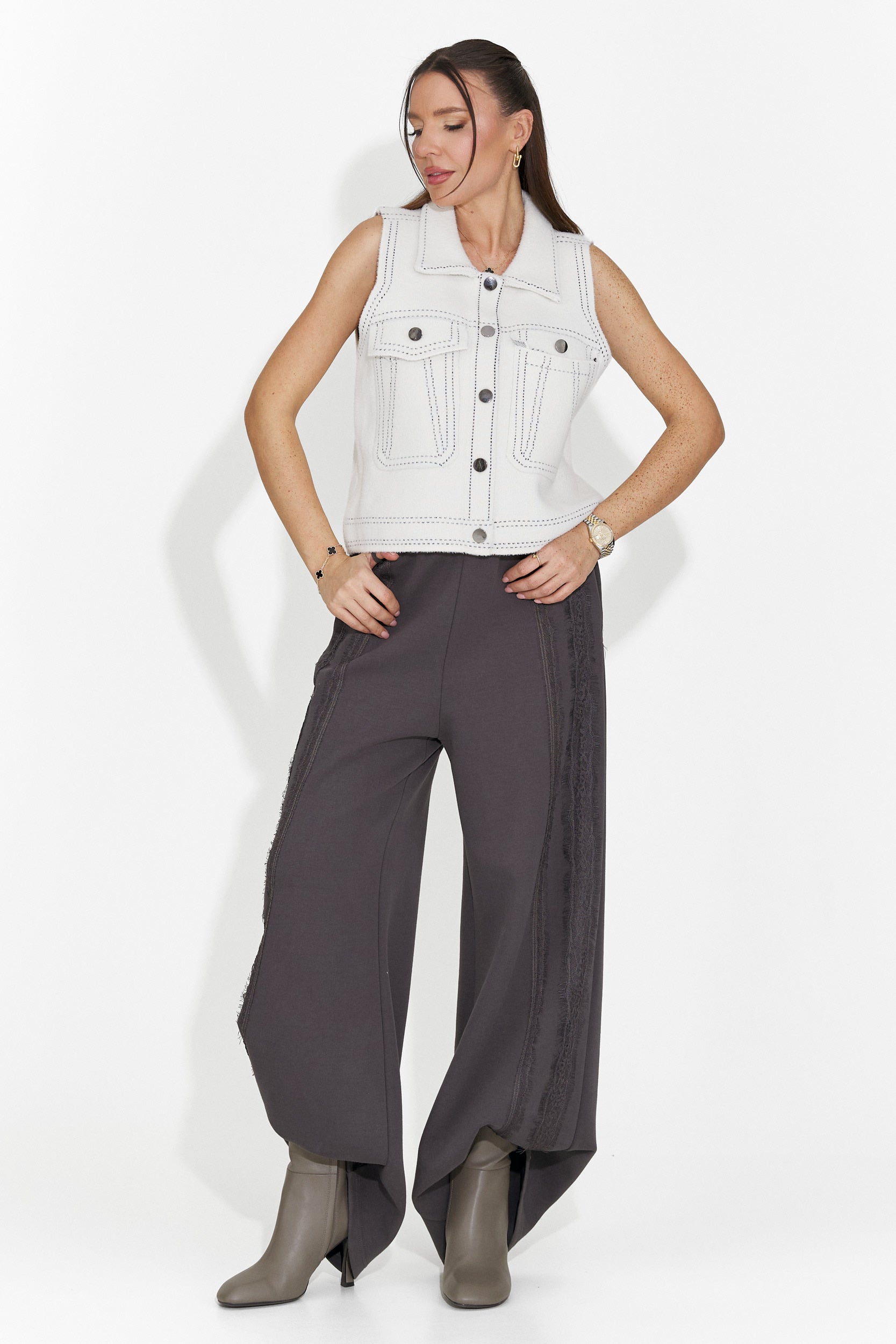 Chaleco Casual Blanco para Damas de Kaleria Bogas