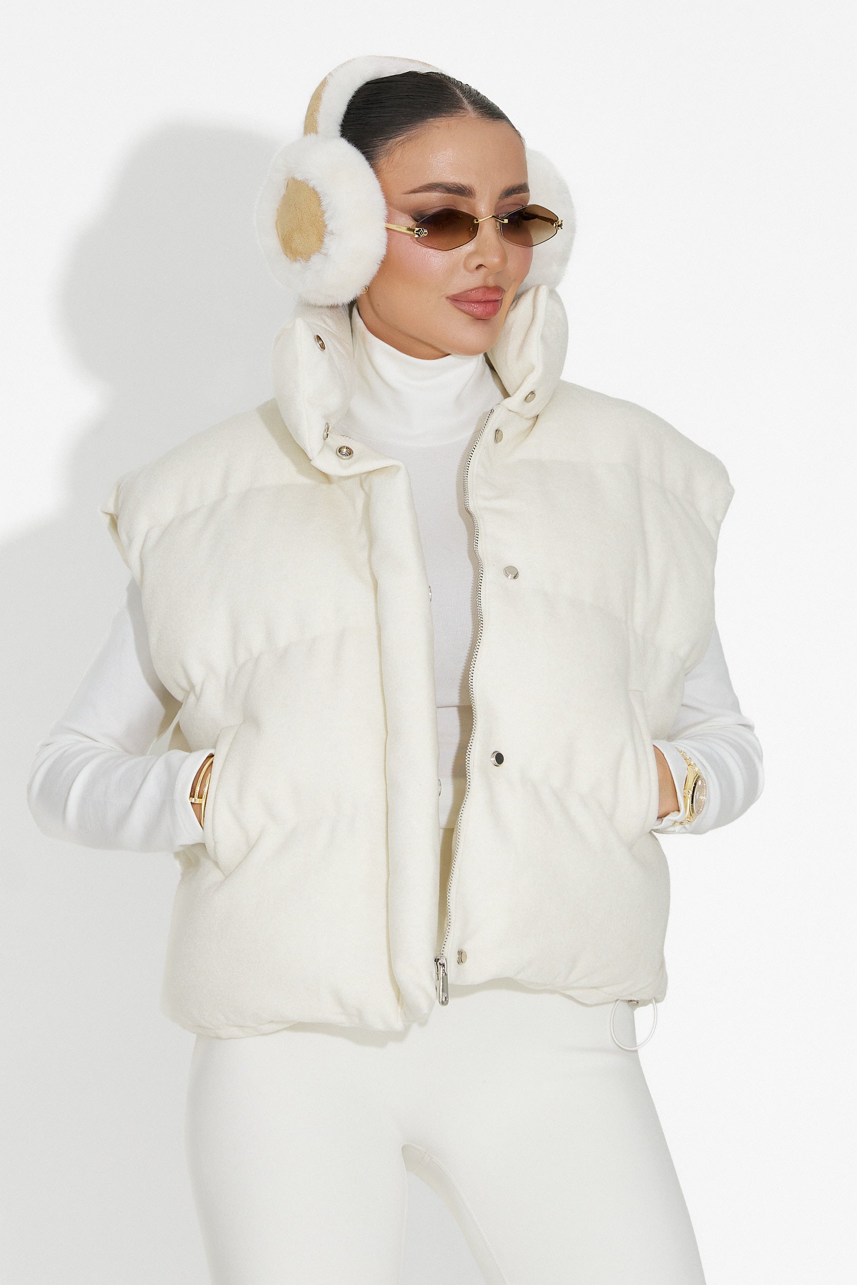 Γυναικείο γιλέκο casual μπεζ Cendira Bogas