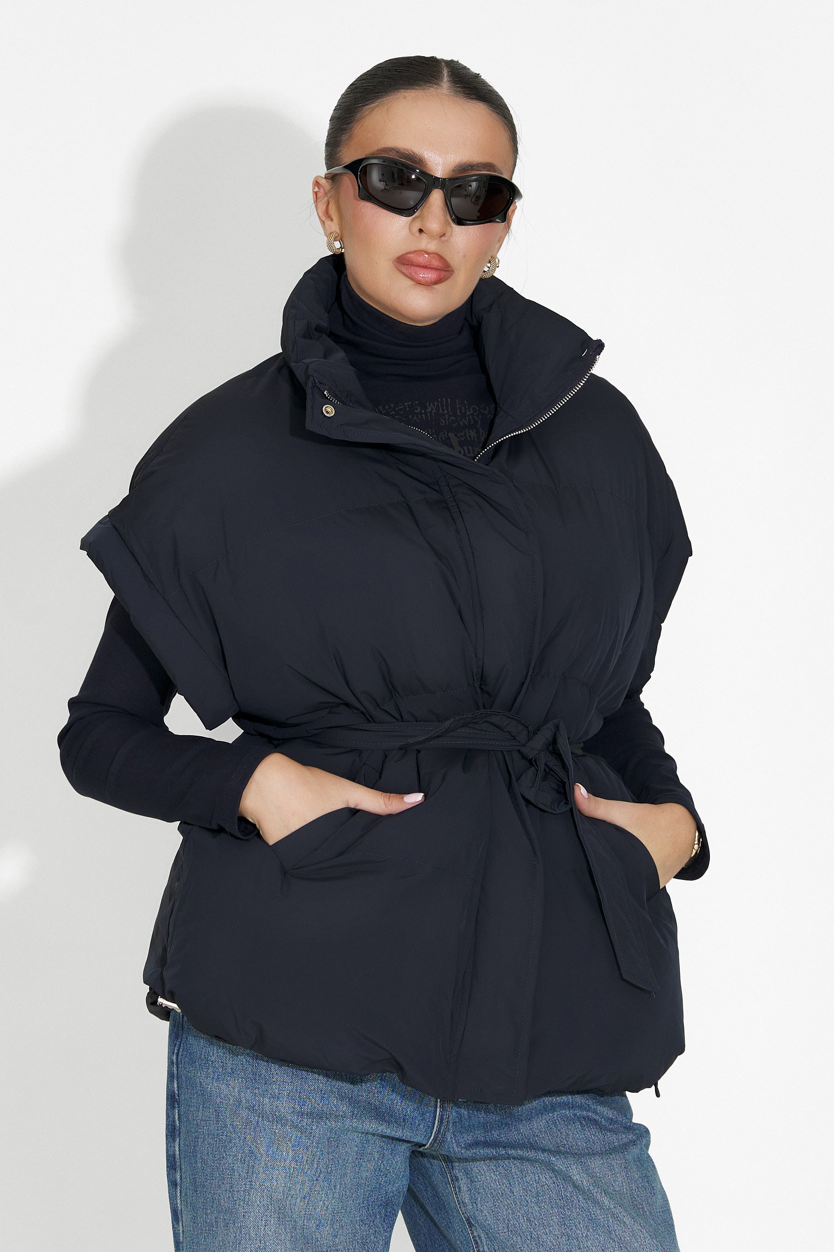 Kamizelka damska casual granatowa Denoria Bogas