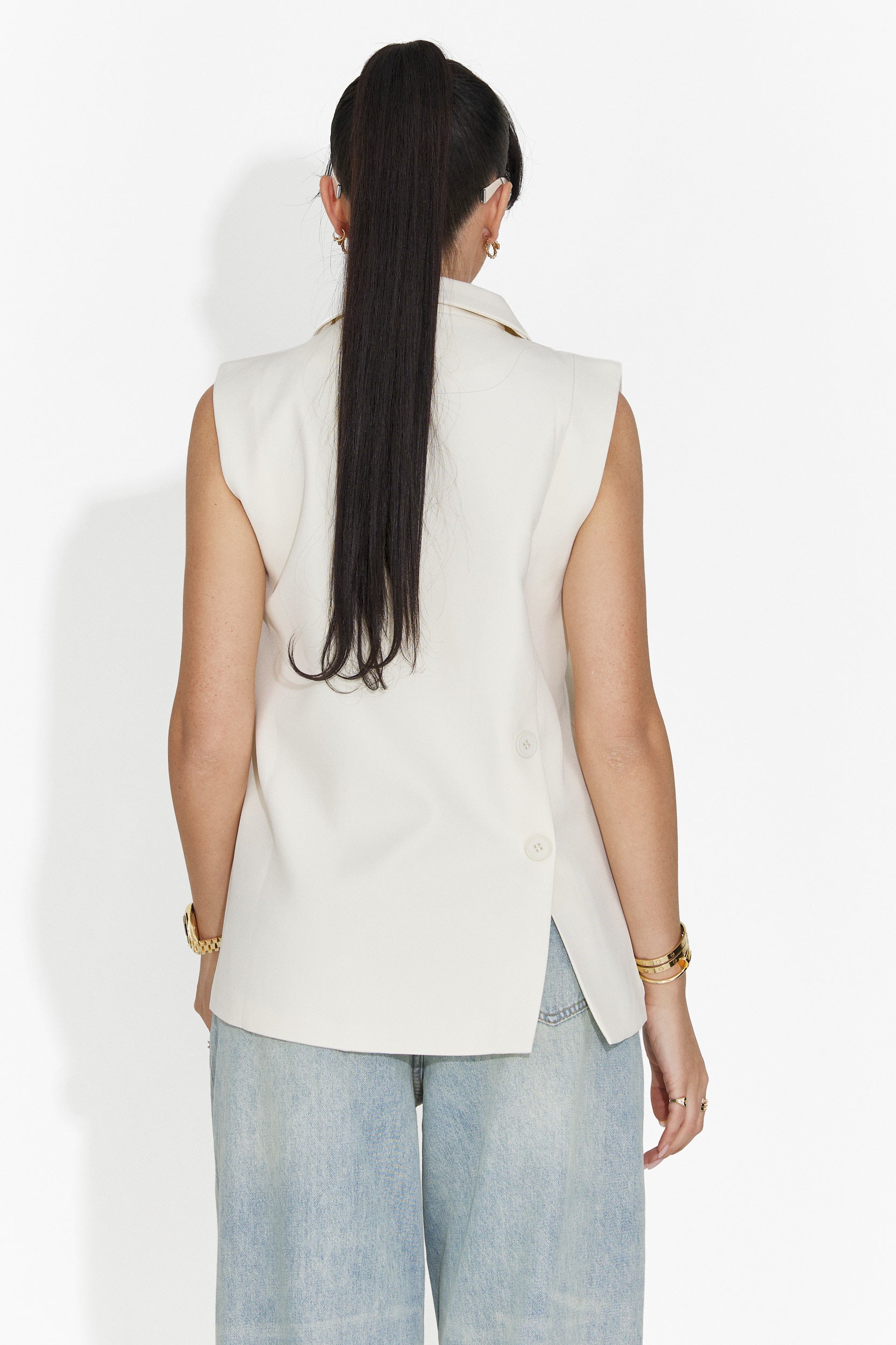 Elegantní Krémová Meghan Bogas Dámská Vesta