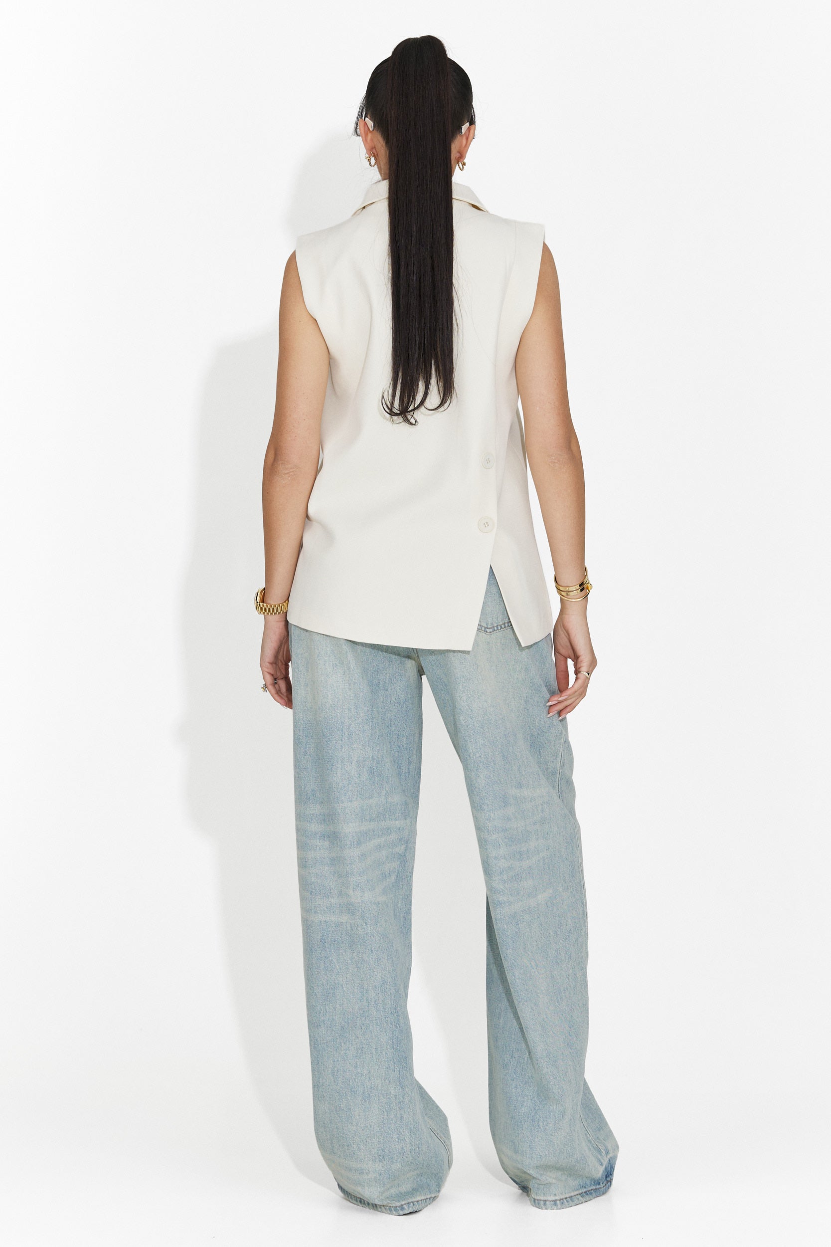 Elegantní Krémová Meghan Bogas Dámská Vesta