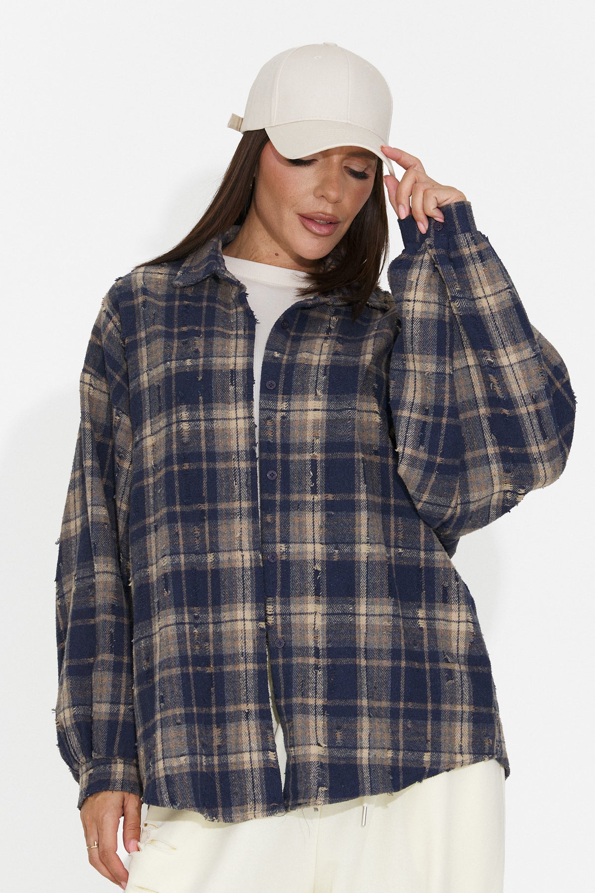 Navy blue casual women's shirt Jasara Bogas