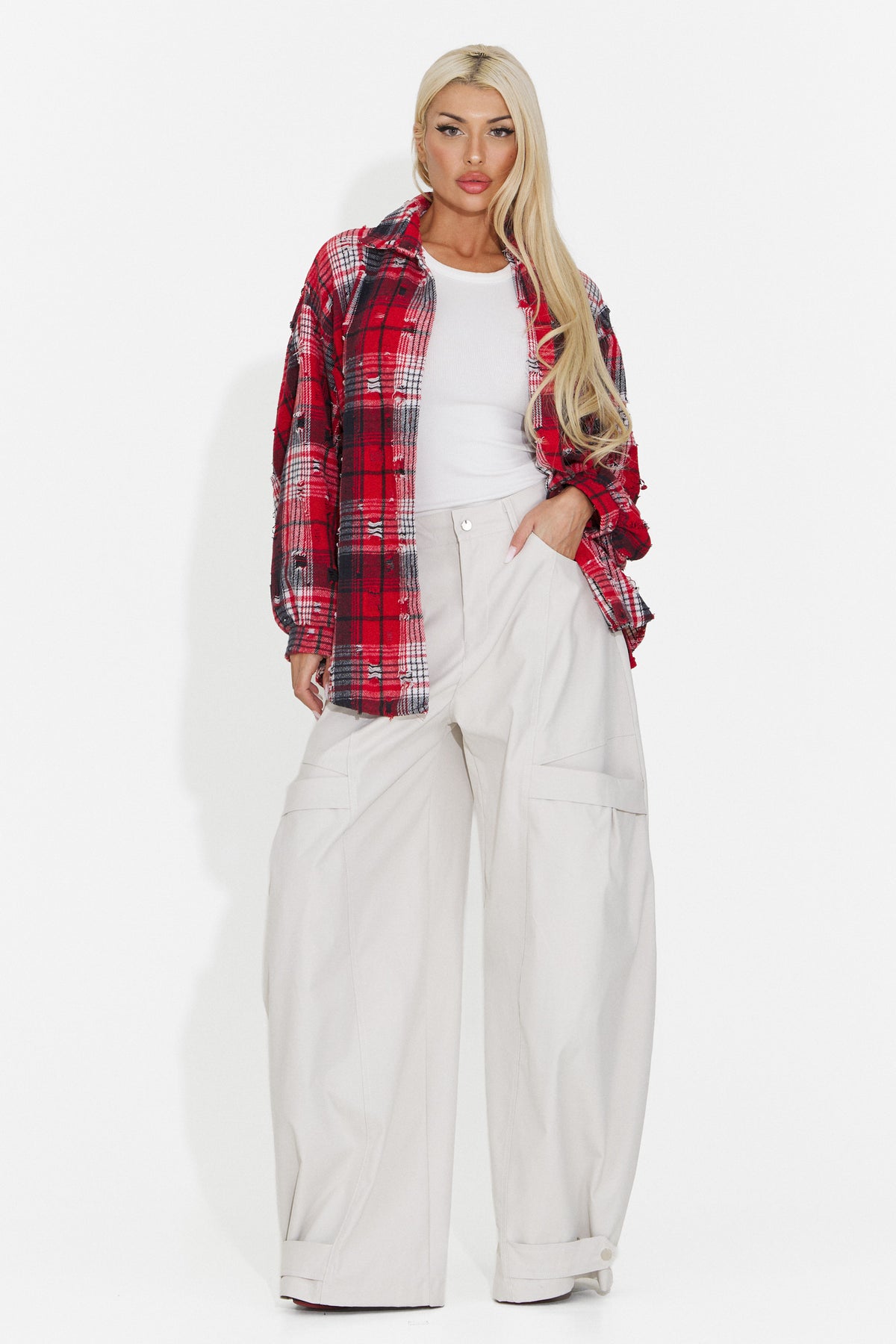 Elegant red women's shirt Purely Bogas