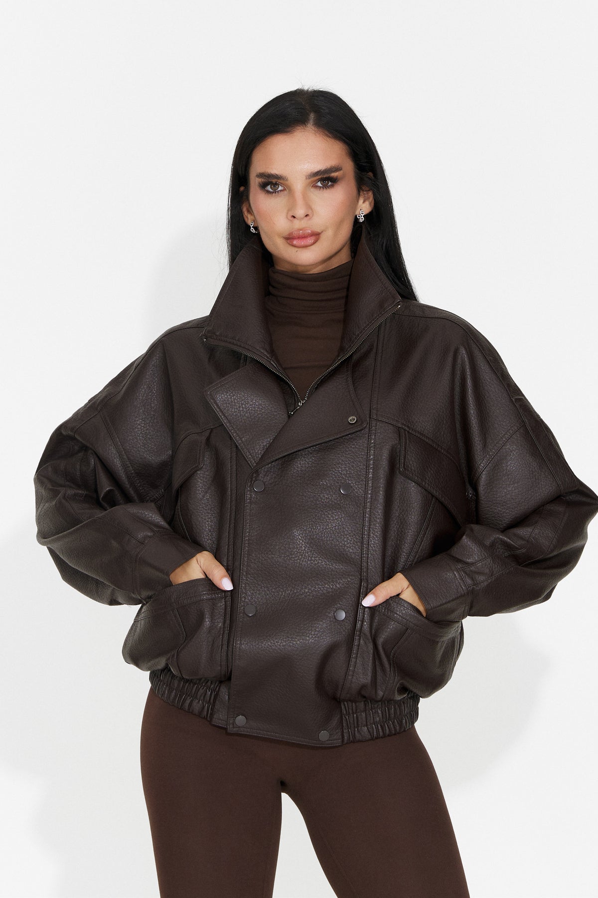 Chaqueta Casual Marrón para Mujeres de Nadyesia Bogas