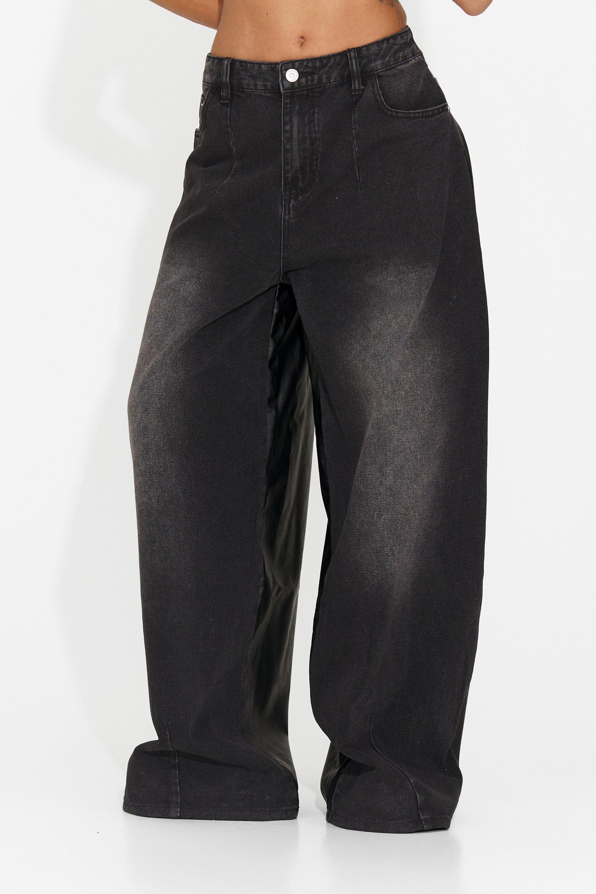 Blugi casual negri Marazina Bogas