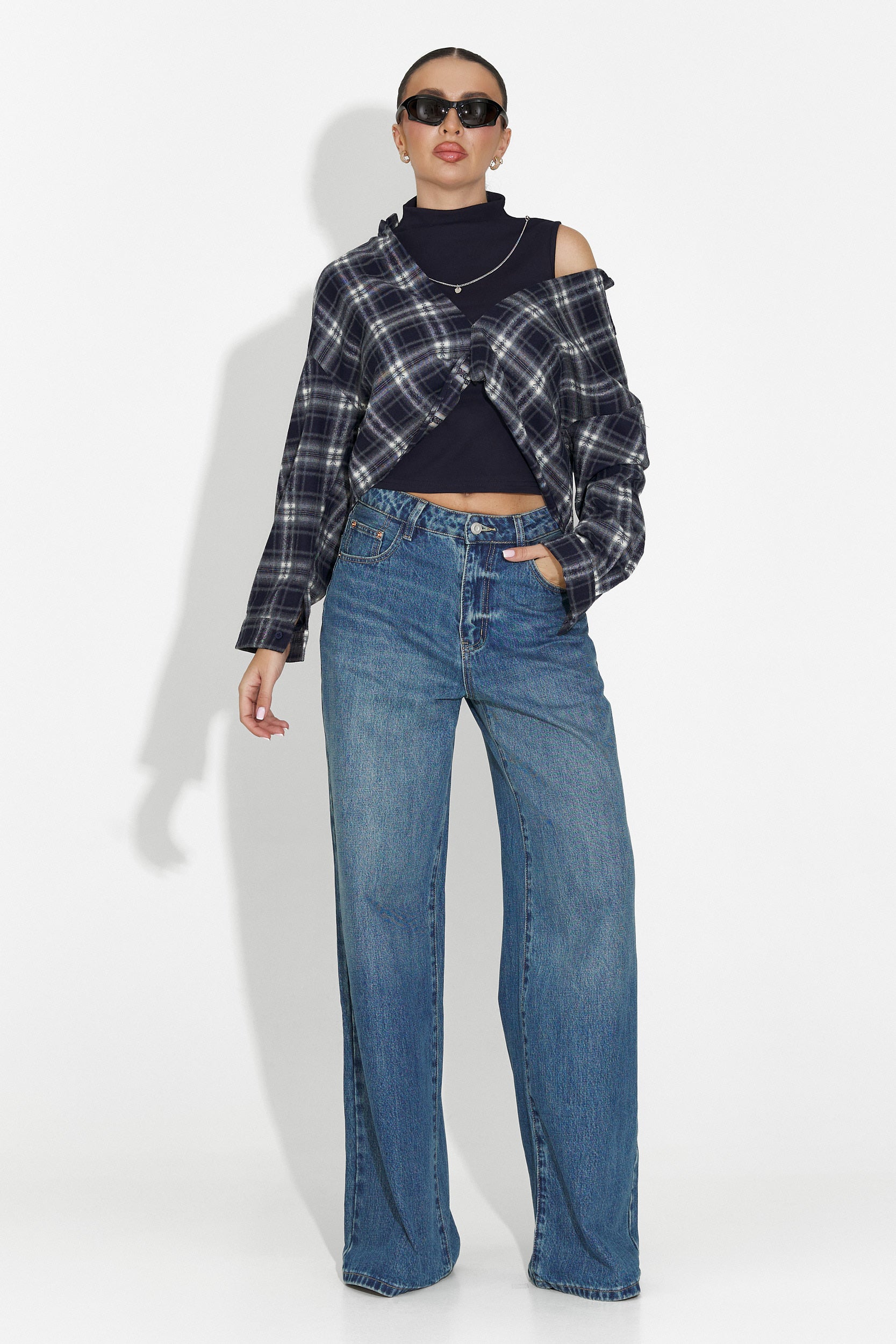 Niebieskie casualowe dżinsy damskie Nuvya Bogas