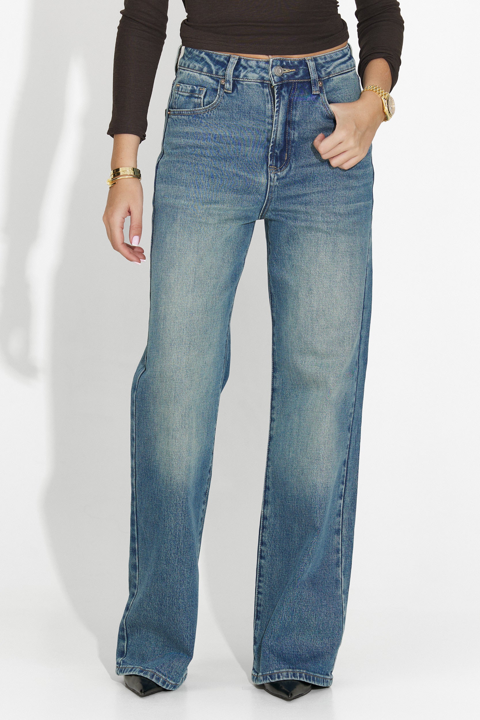 Niebieskie casualowe dżinsy damskie Veyra Bogas