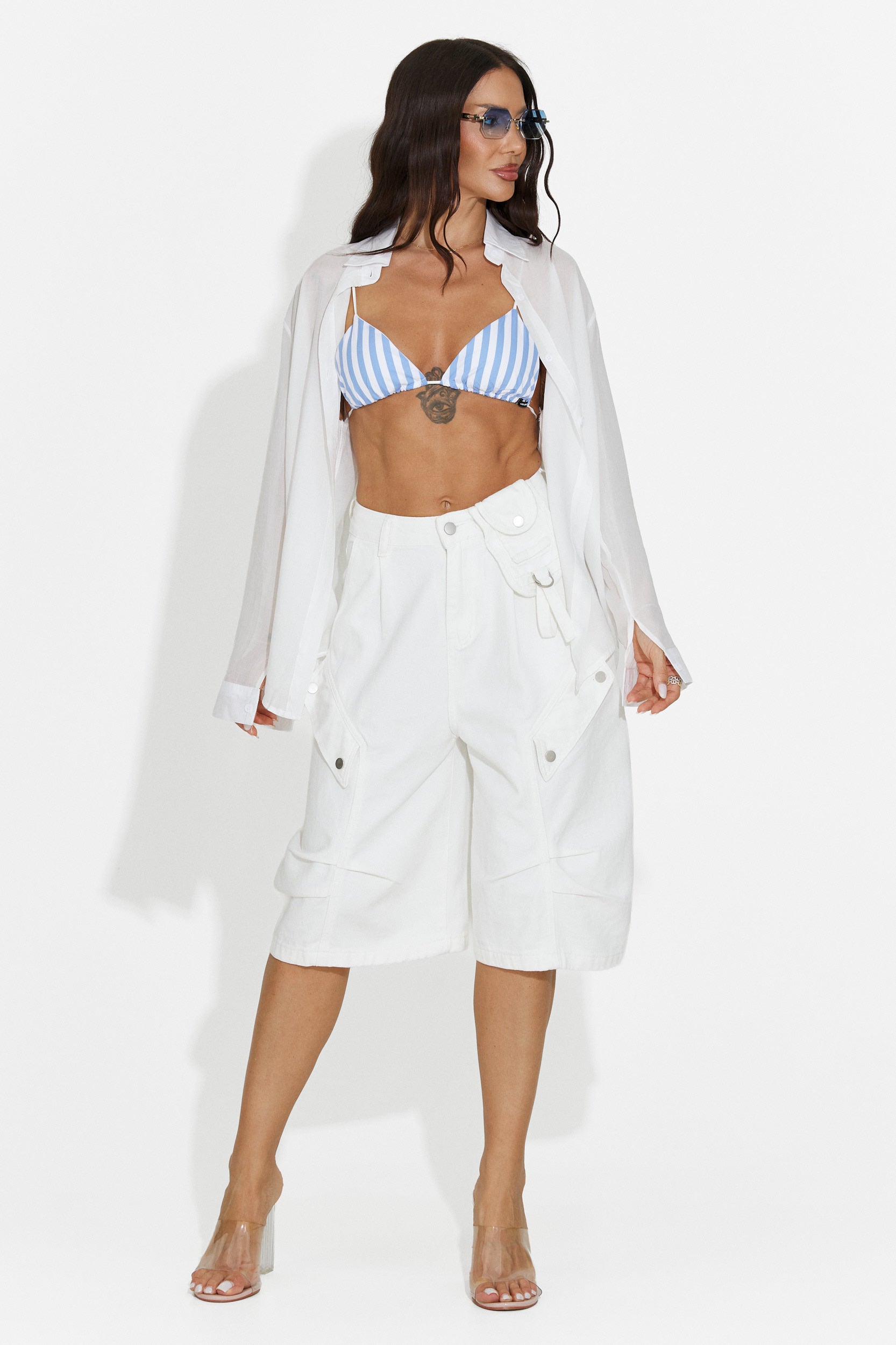 Jeans de mujer casuales blancos Teolia Bogas