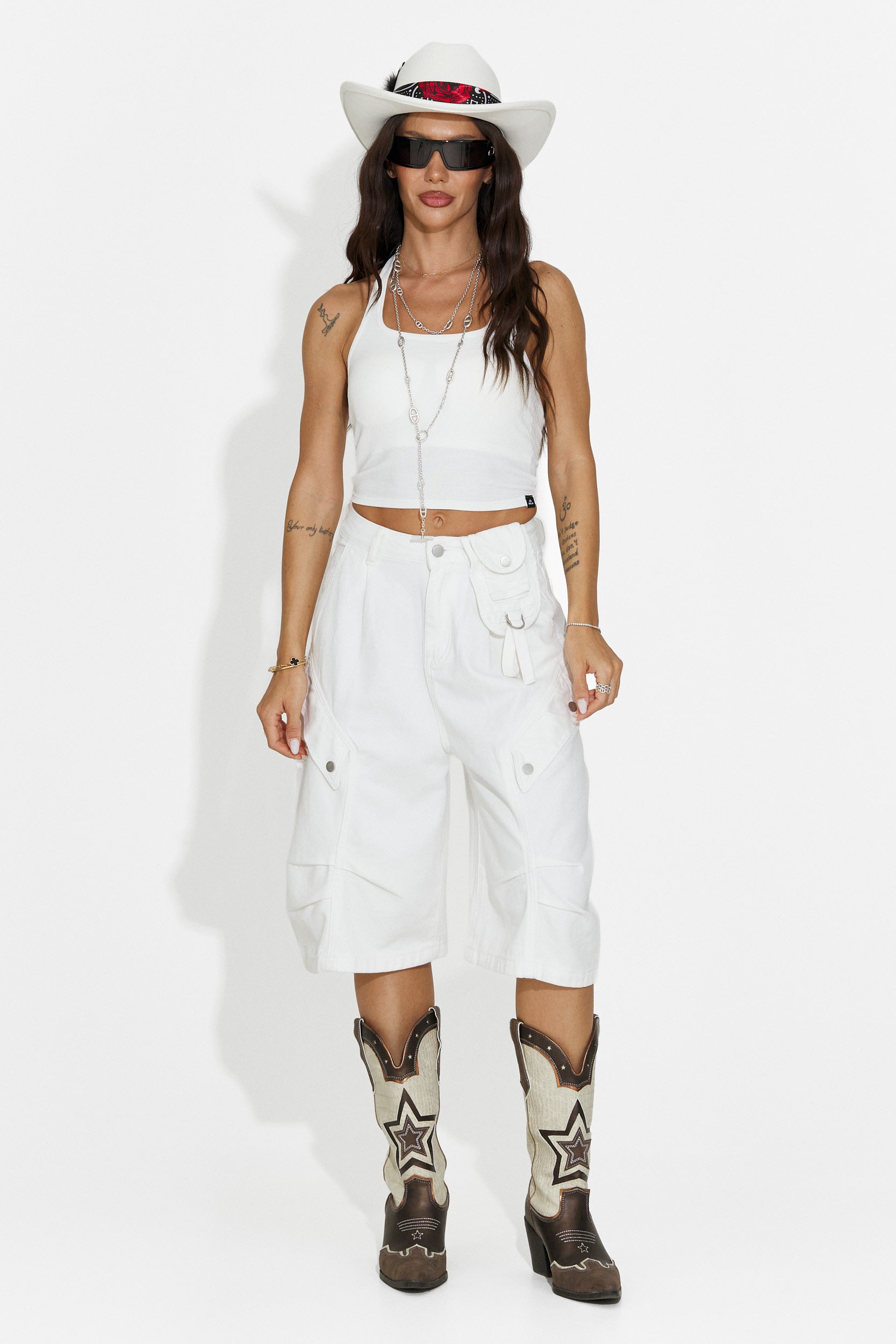 Jeans de mujer casuales blancos Teolia Bogas