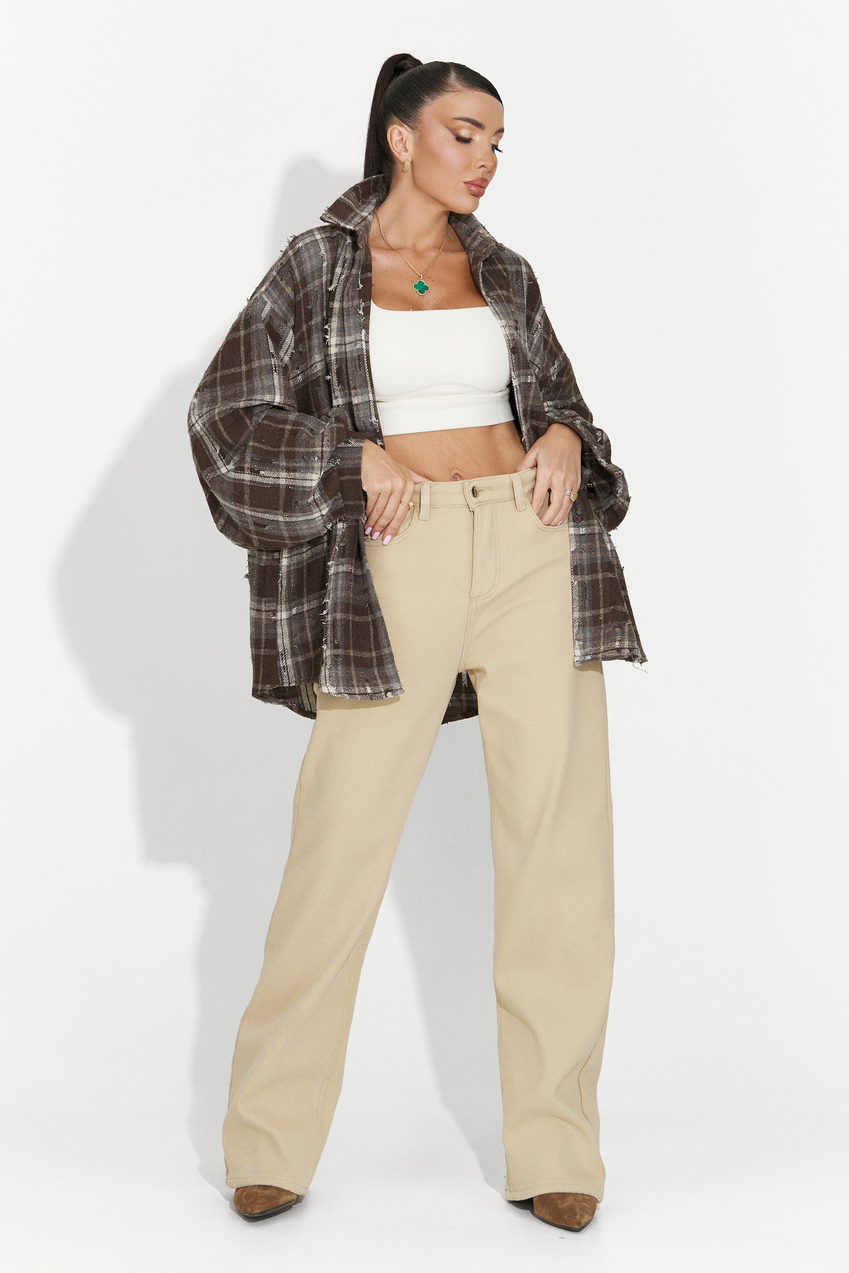 Beige casual damjeans Hetie Bogas