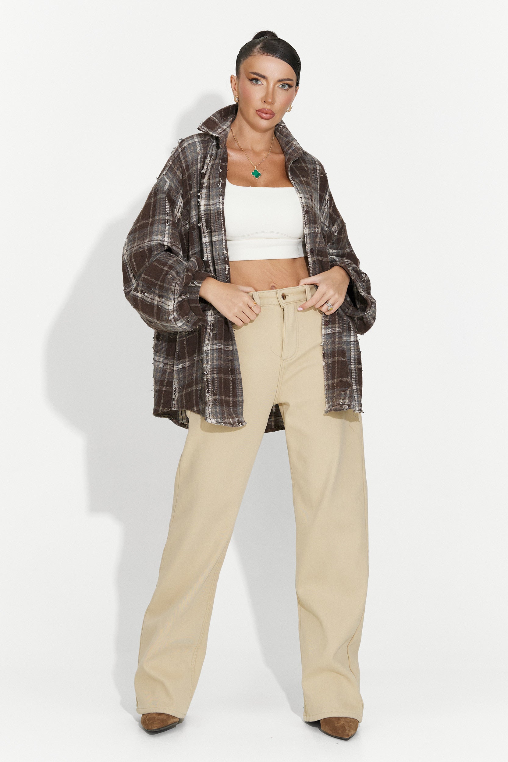 Beige casual damjeans Hetie Bogas