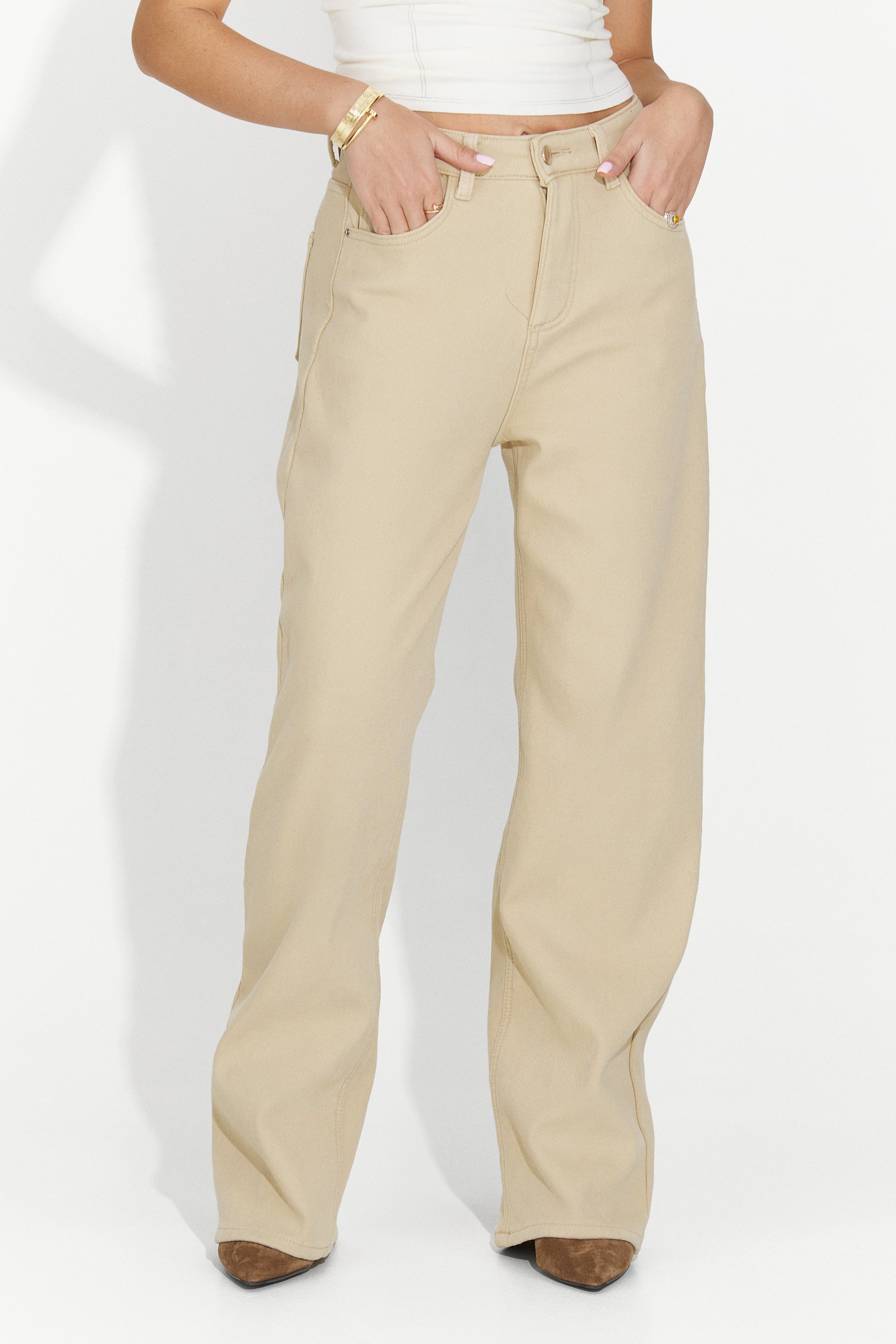 Beige casual damjeans Hetie Bogas