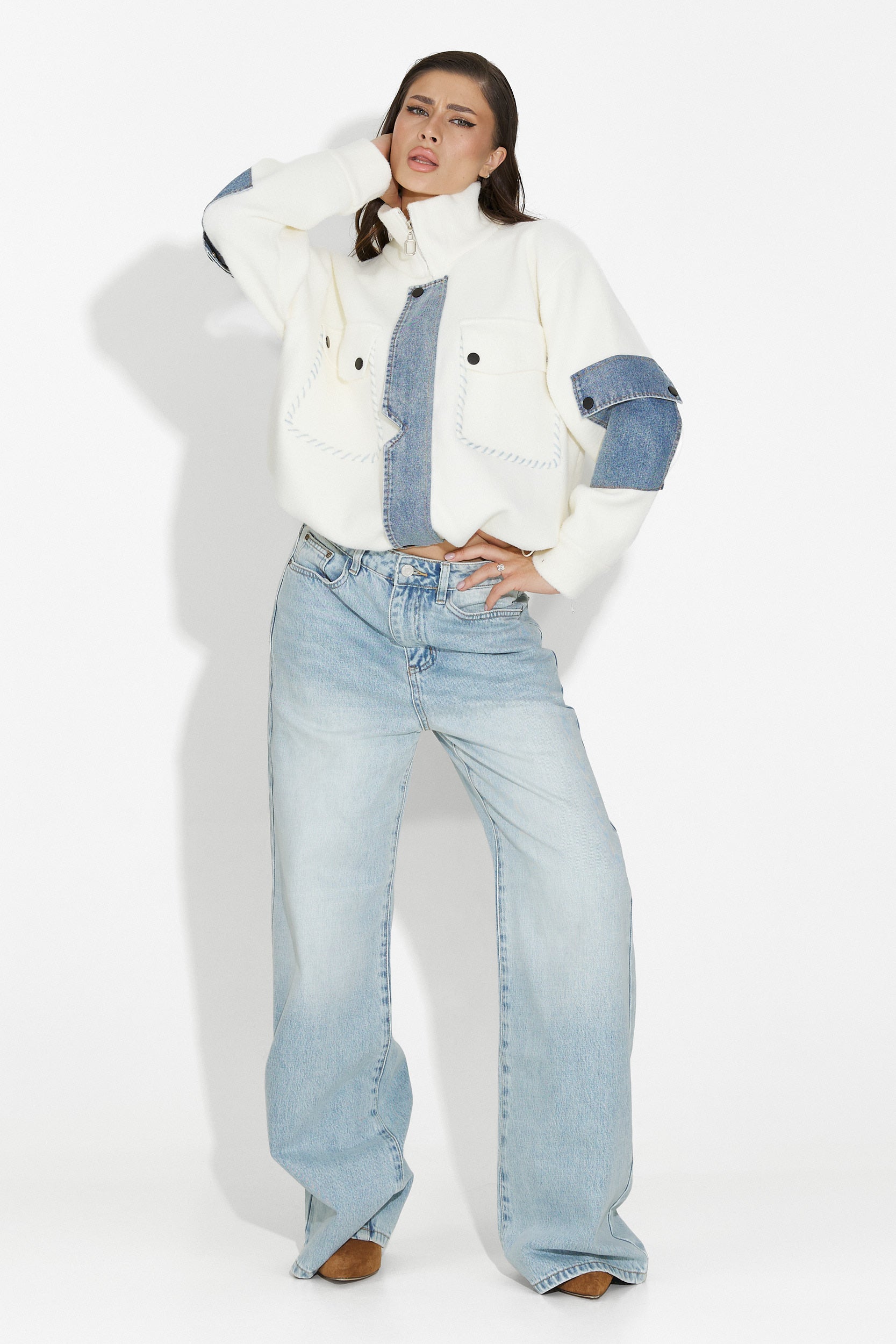 Niebieskie casualowe dżinsy damskie Aurenza Bogas