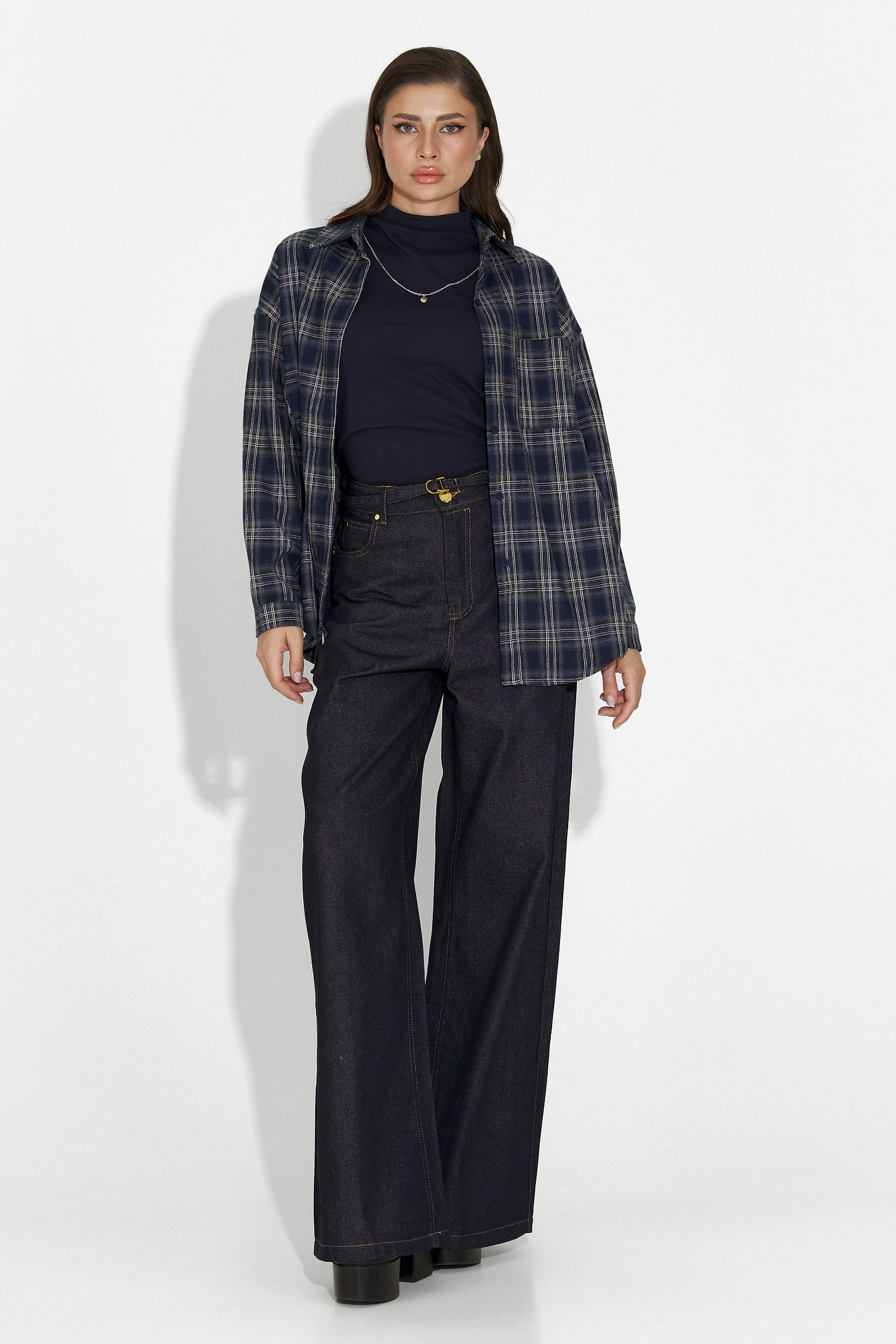 Mörkblå casual damjeans Flovira Bogas