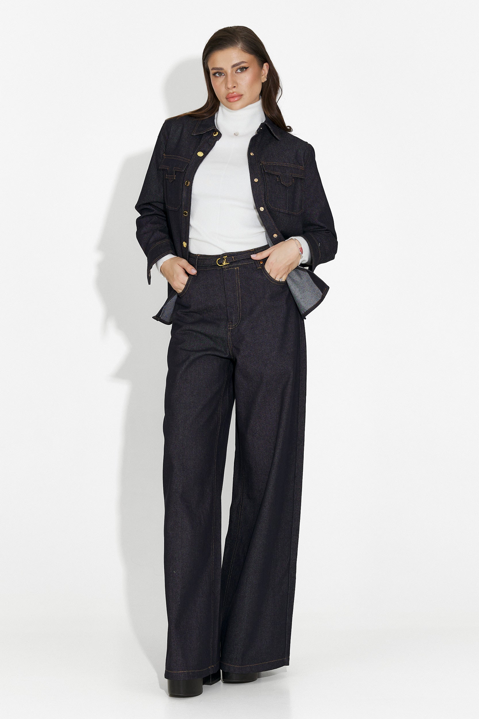 Flovira Bogas Navy Blue Casual Women's Jeans