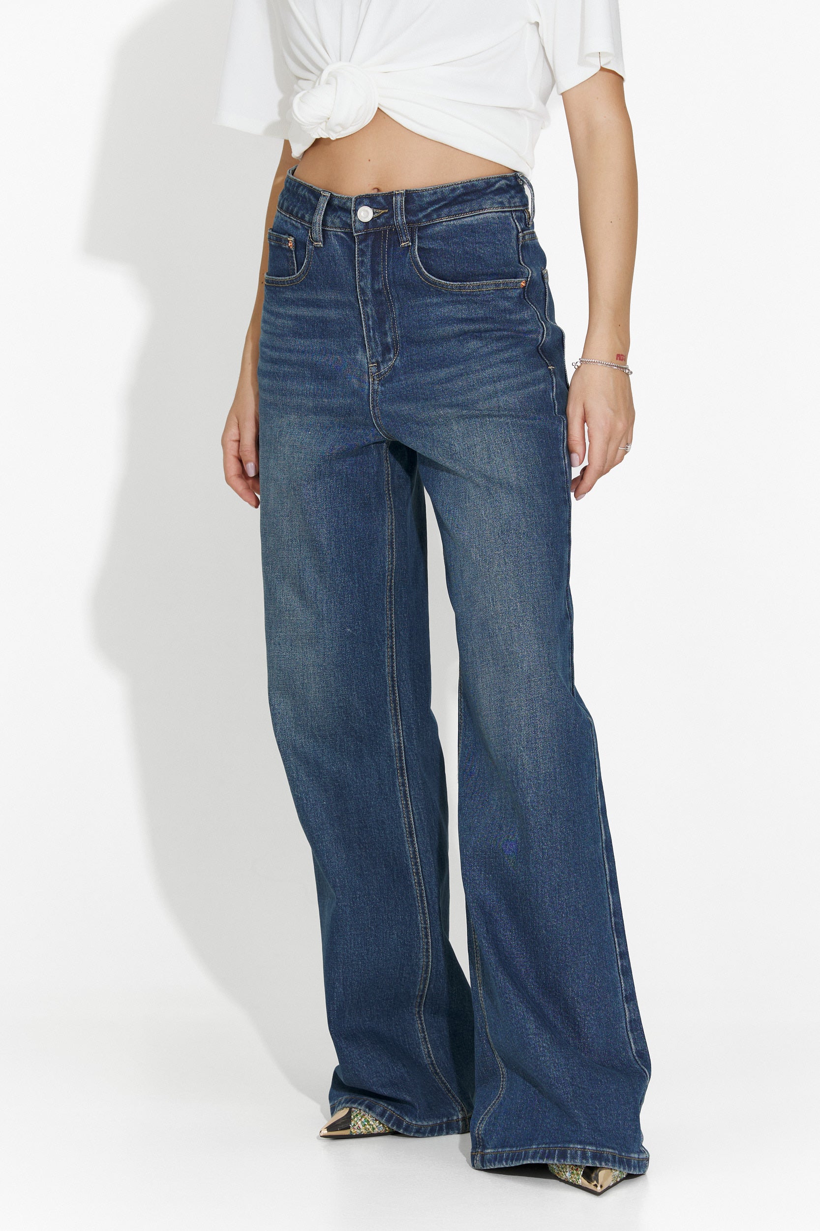 Τζιν γυναικεία casual μπλε σκούρο Liorena Bogas