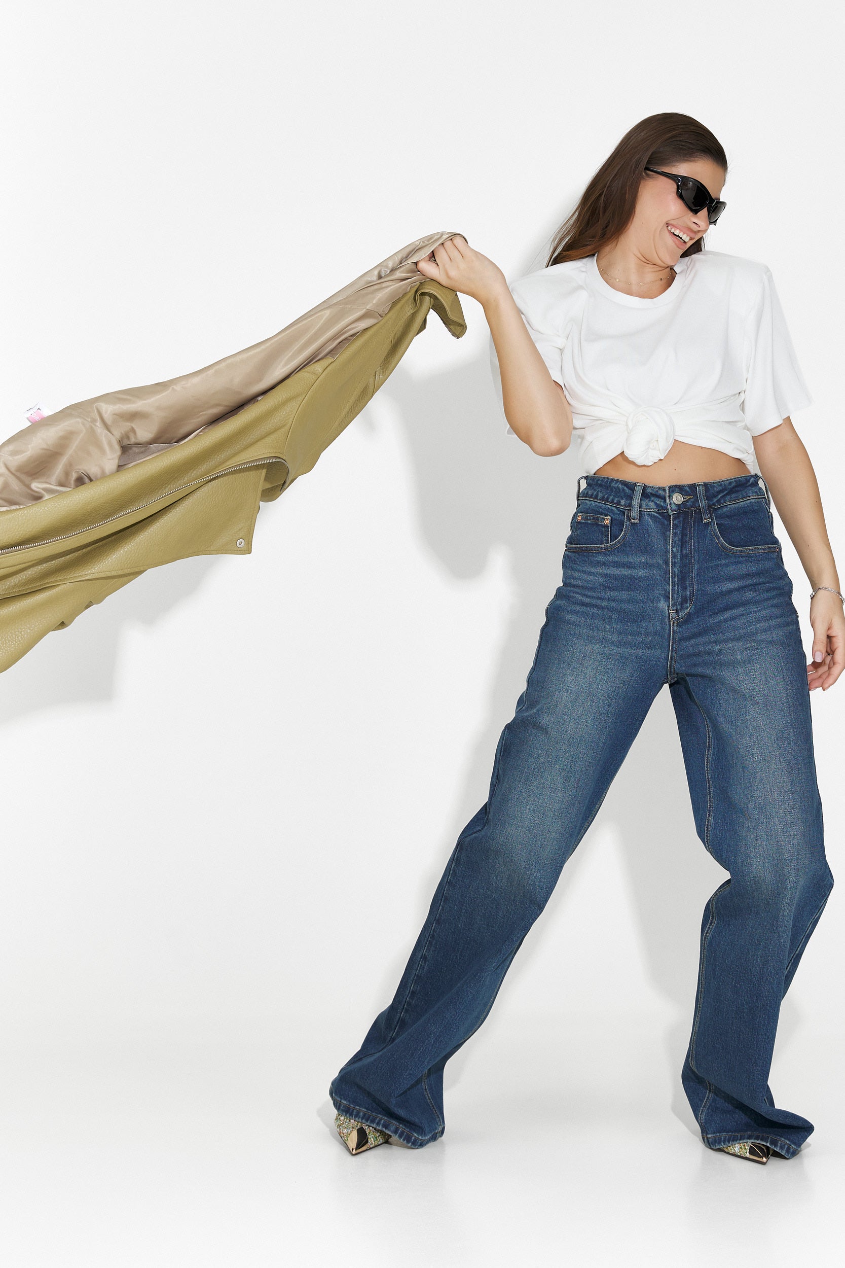 Τζιν γυναικεία casual μπλε σκούρο Liorena Bogas