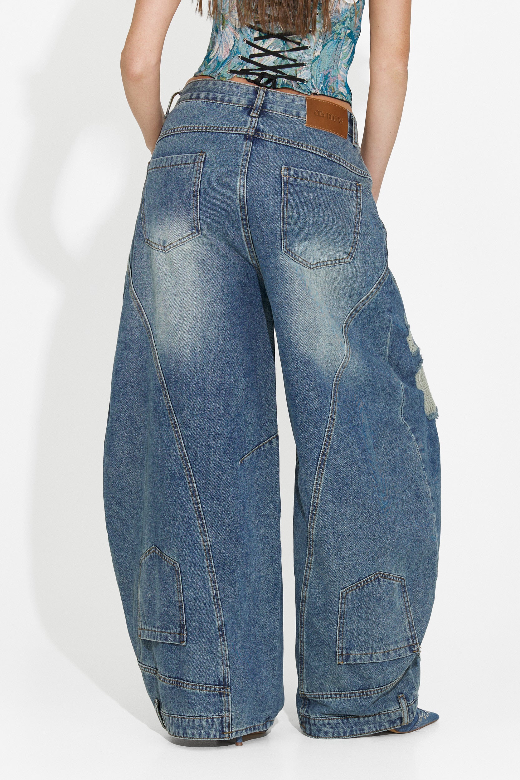 Jeans casuales azul marino para mujer Renelia Bogas