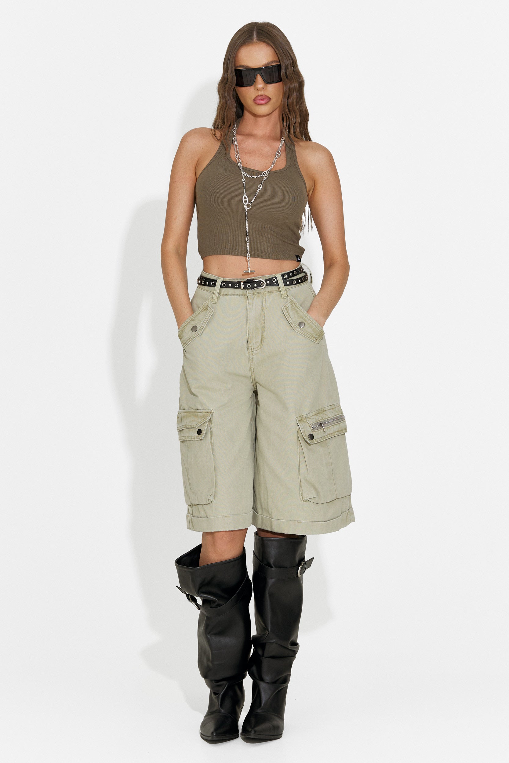 Damenjeans casual khaki Yulanda Bogas