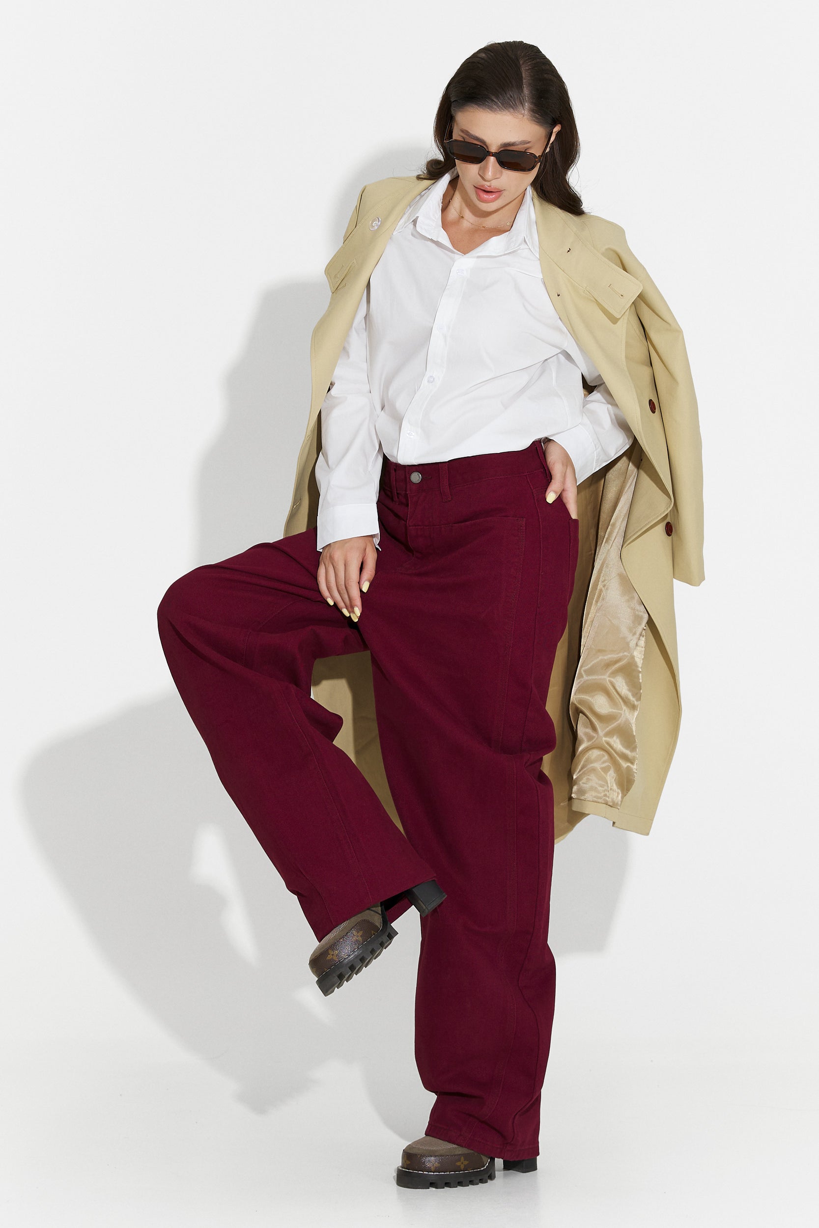 Jeans casual bordeaux pour femmes Jacklyn Bogas