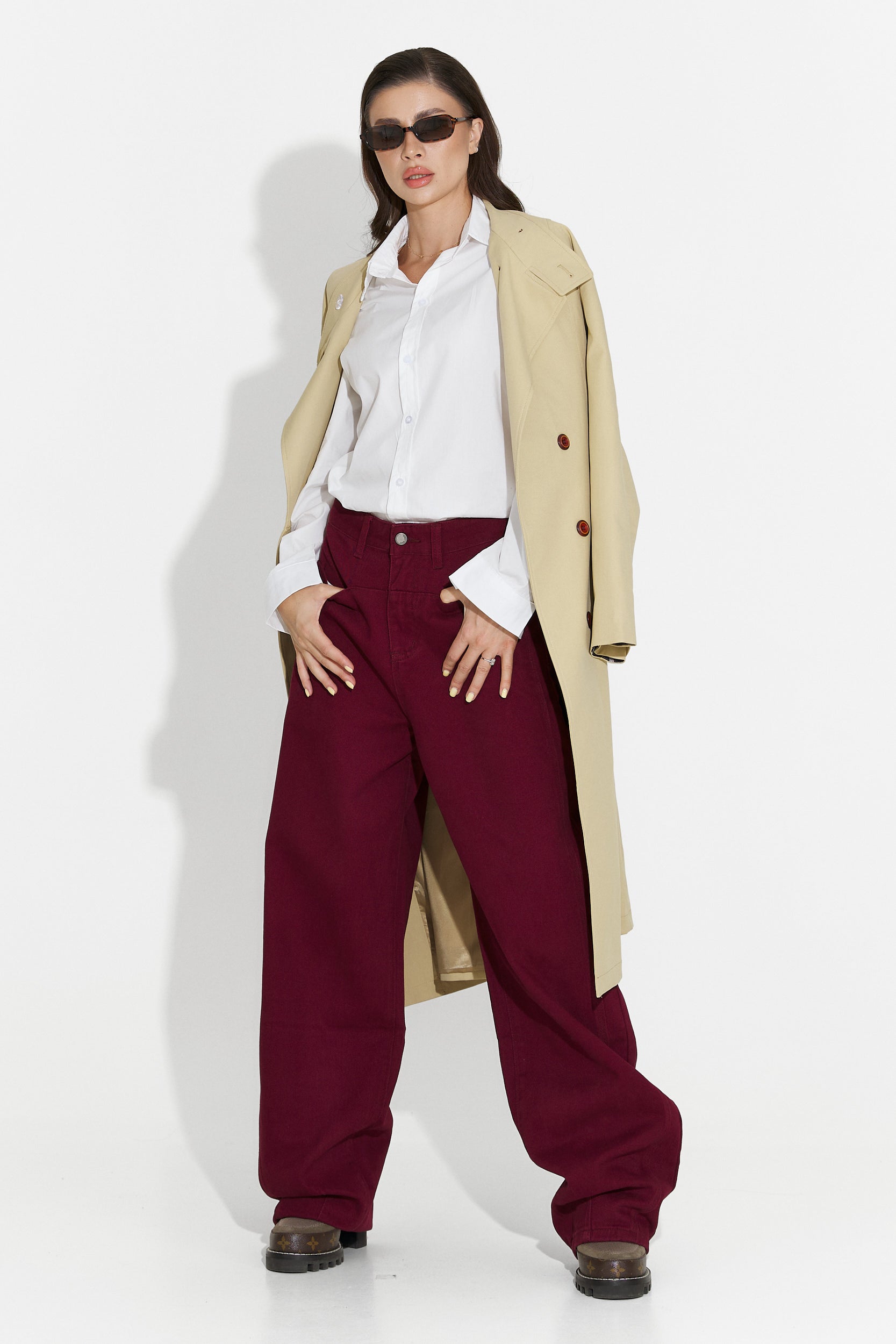 Jeans casual bordeaux pour femmes Jacklyn Bogas