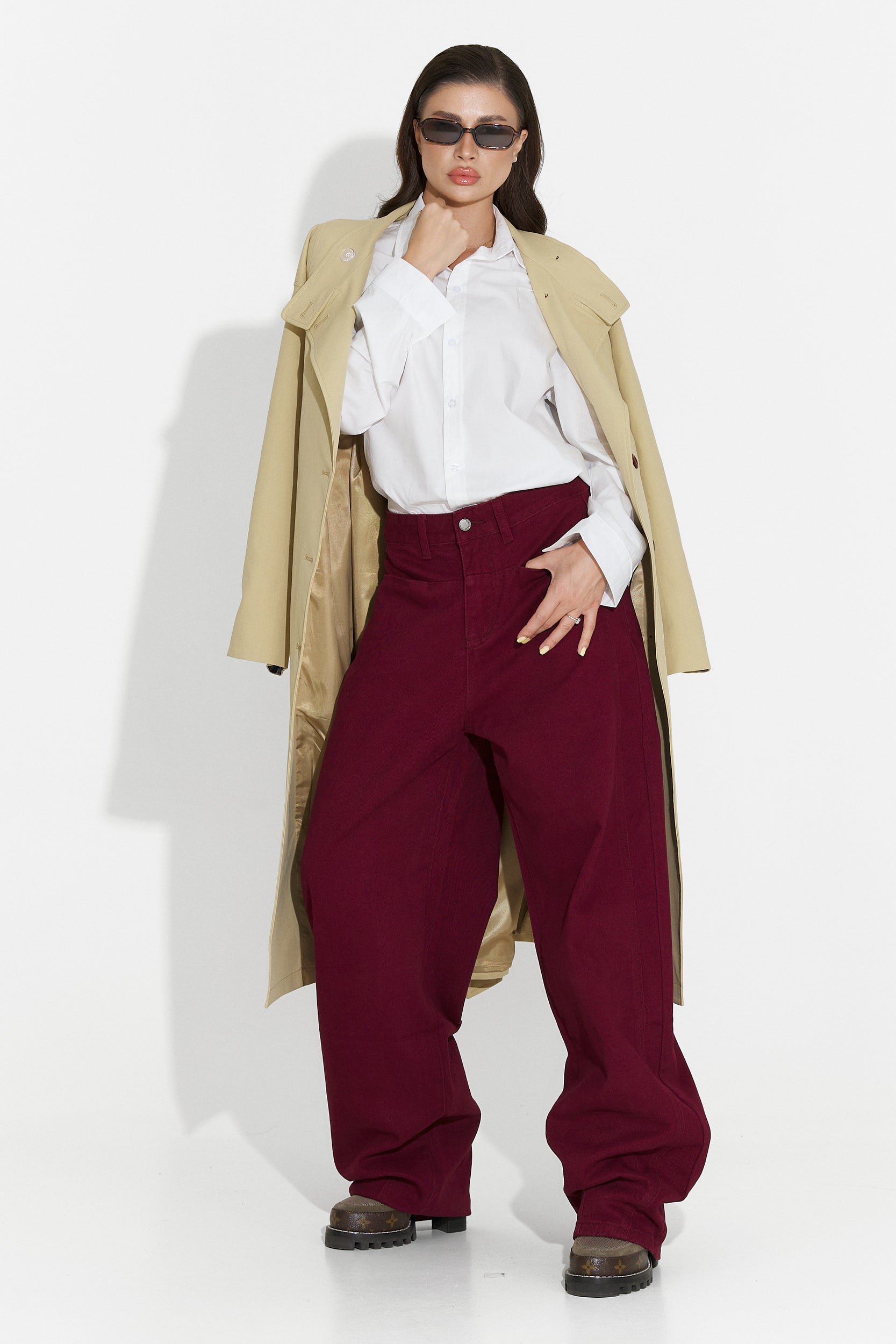 Casual burgundy Jacklyn Bogas women's jeans