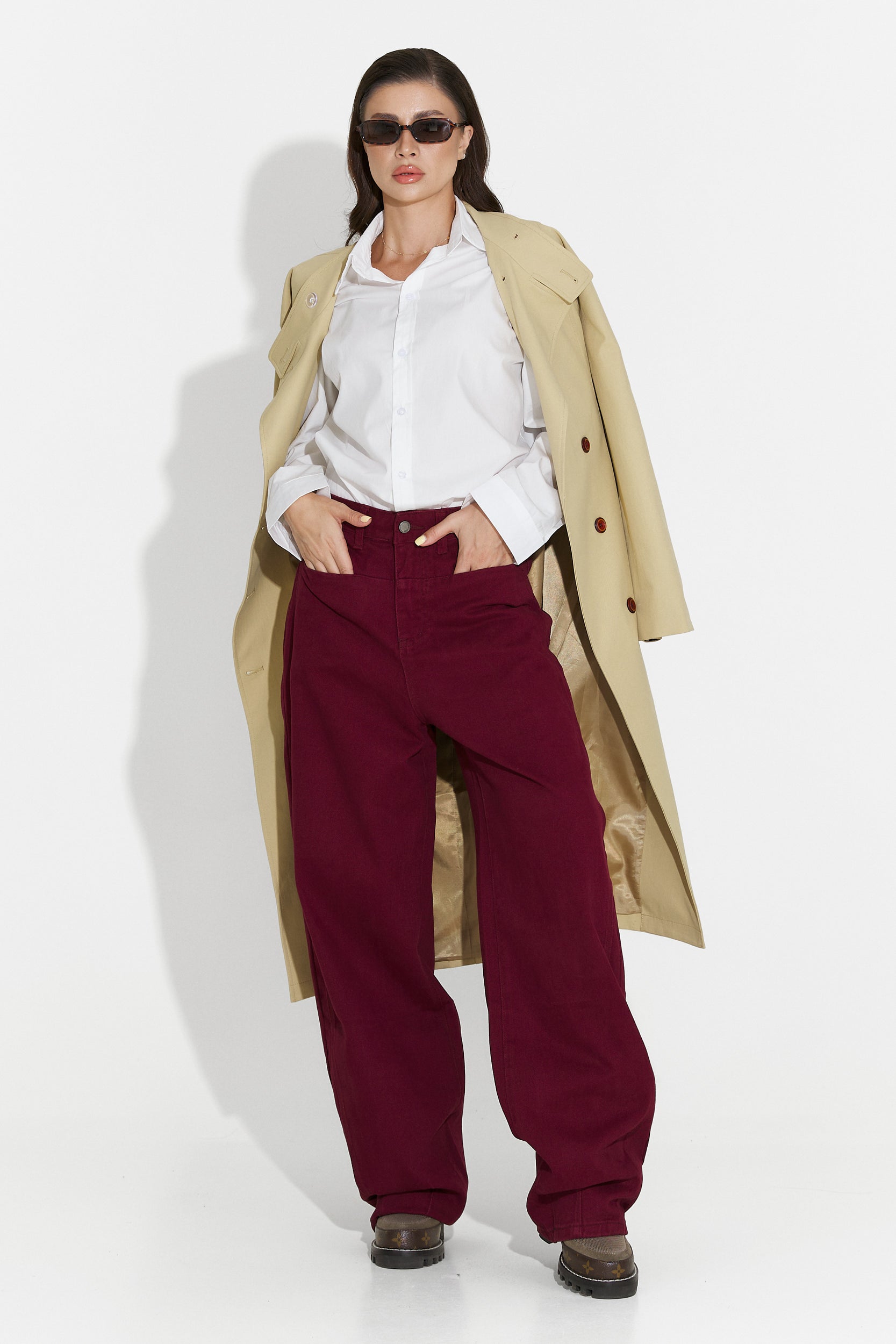 Jeans casual bordeaux pour femmes Jacklyn Bogas