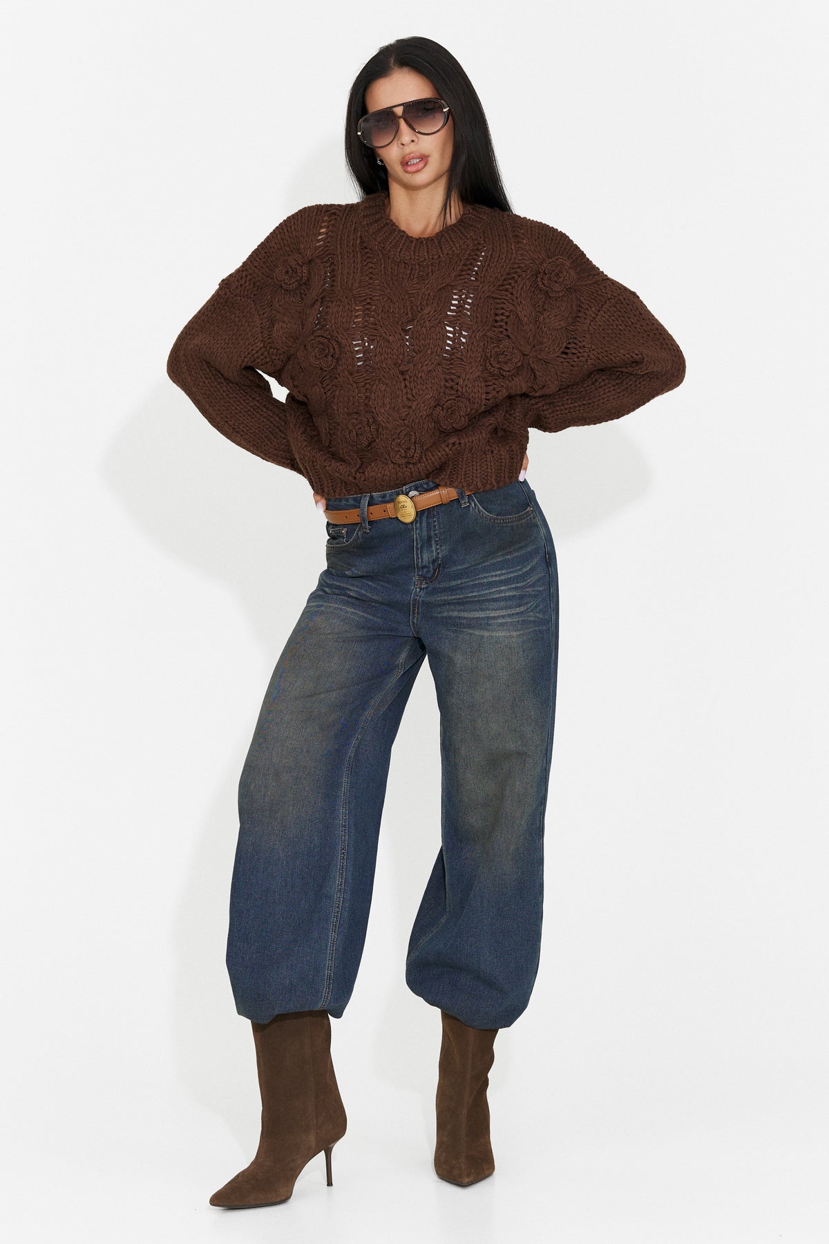 Bluza casual maro Elsyia Bogas