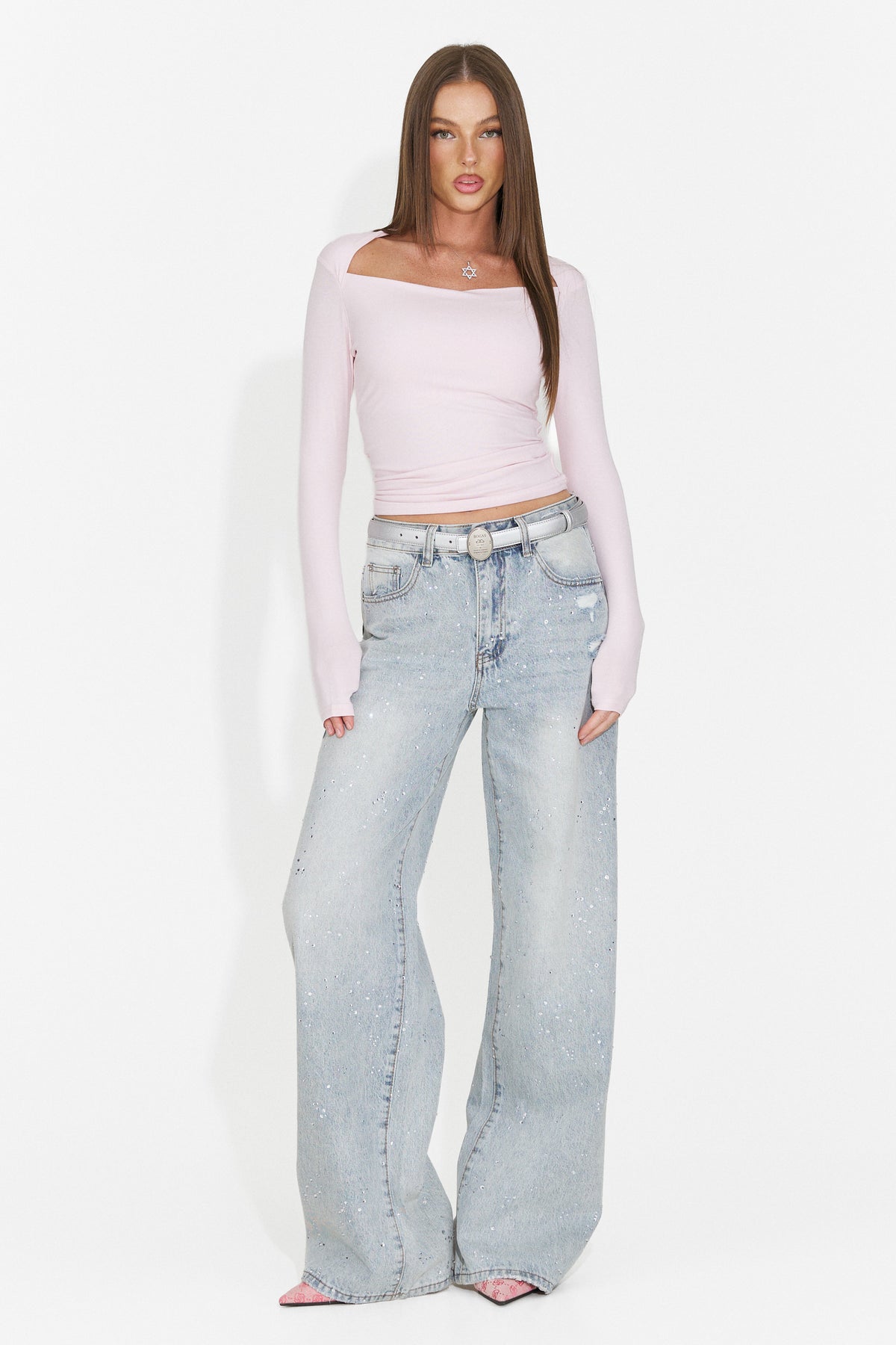 Bluza casual roz Hyznira Bogas