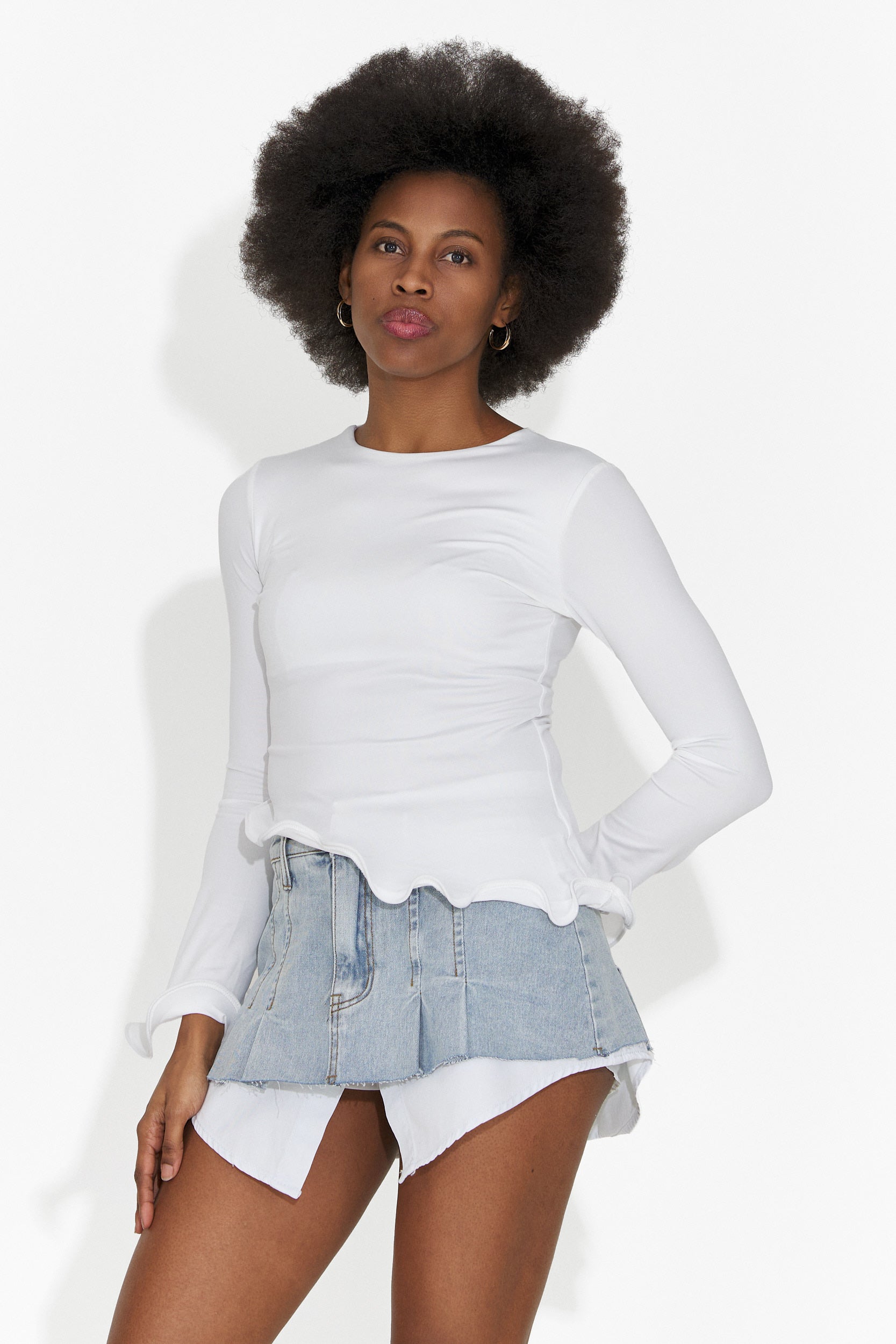 Blusa Casual Blanca para Damas de Enisea Bogas